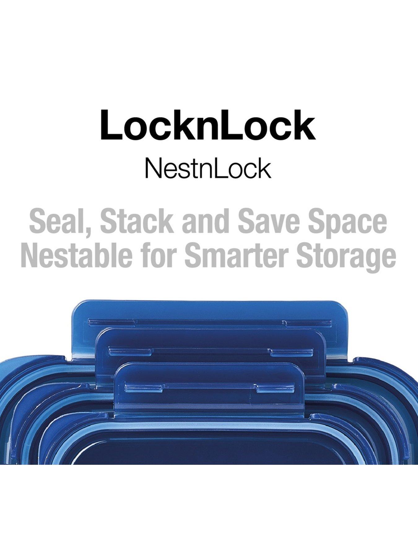 Image 4 of 6 of Lock and Lock Nestnlock Blue/clear 3pc Set - 500ml / 920ml / 1.6l