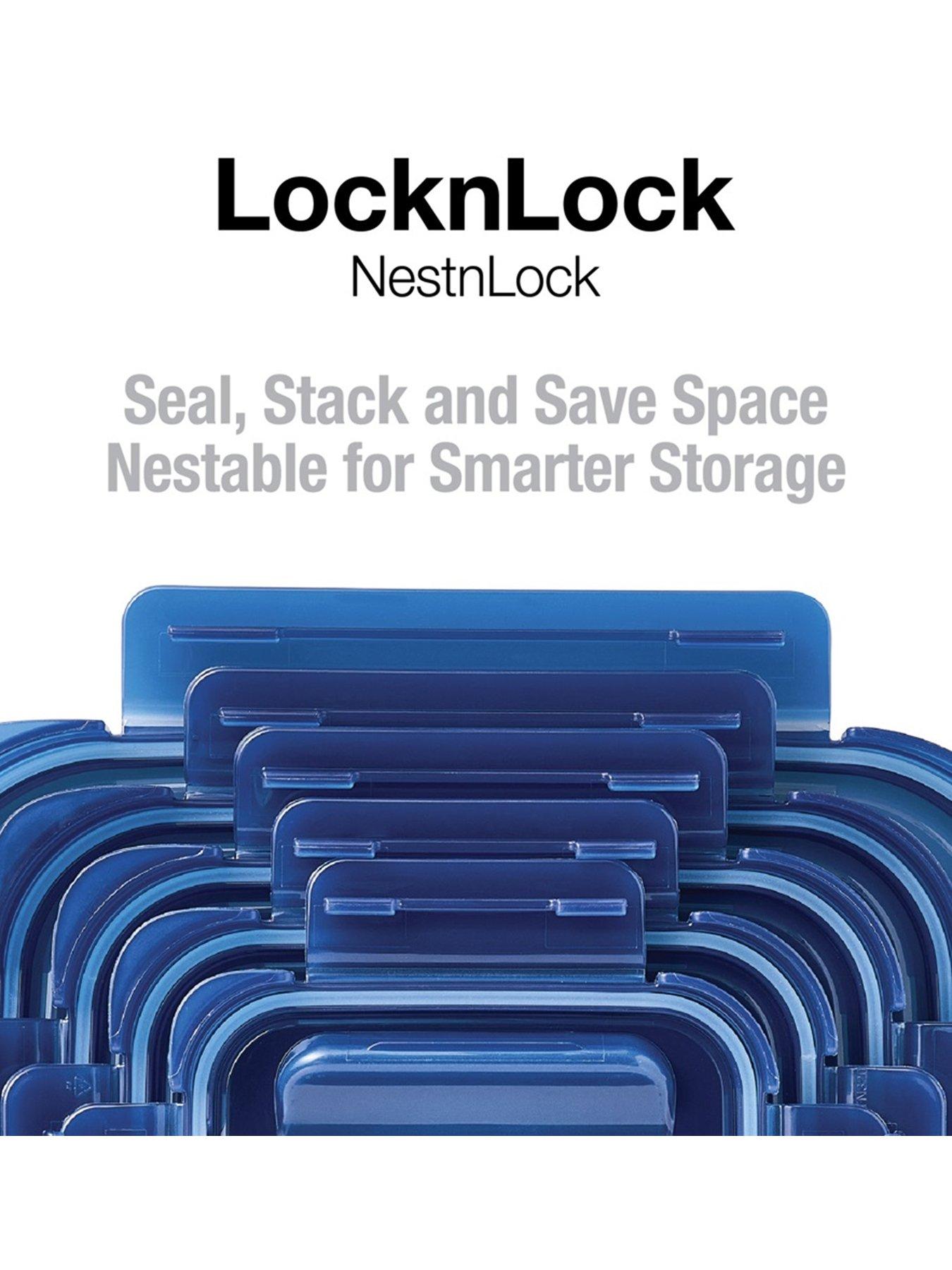 Image 4 of 6 of Lock and Lock Nestnlock Blue/clear 5pc Set - 230ml/500ml / 920ml / 1.6l/2.7l