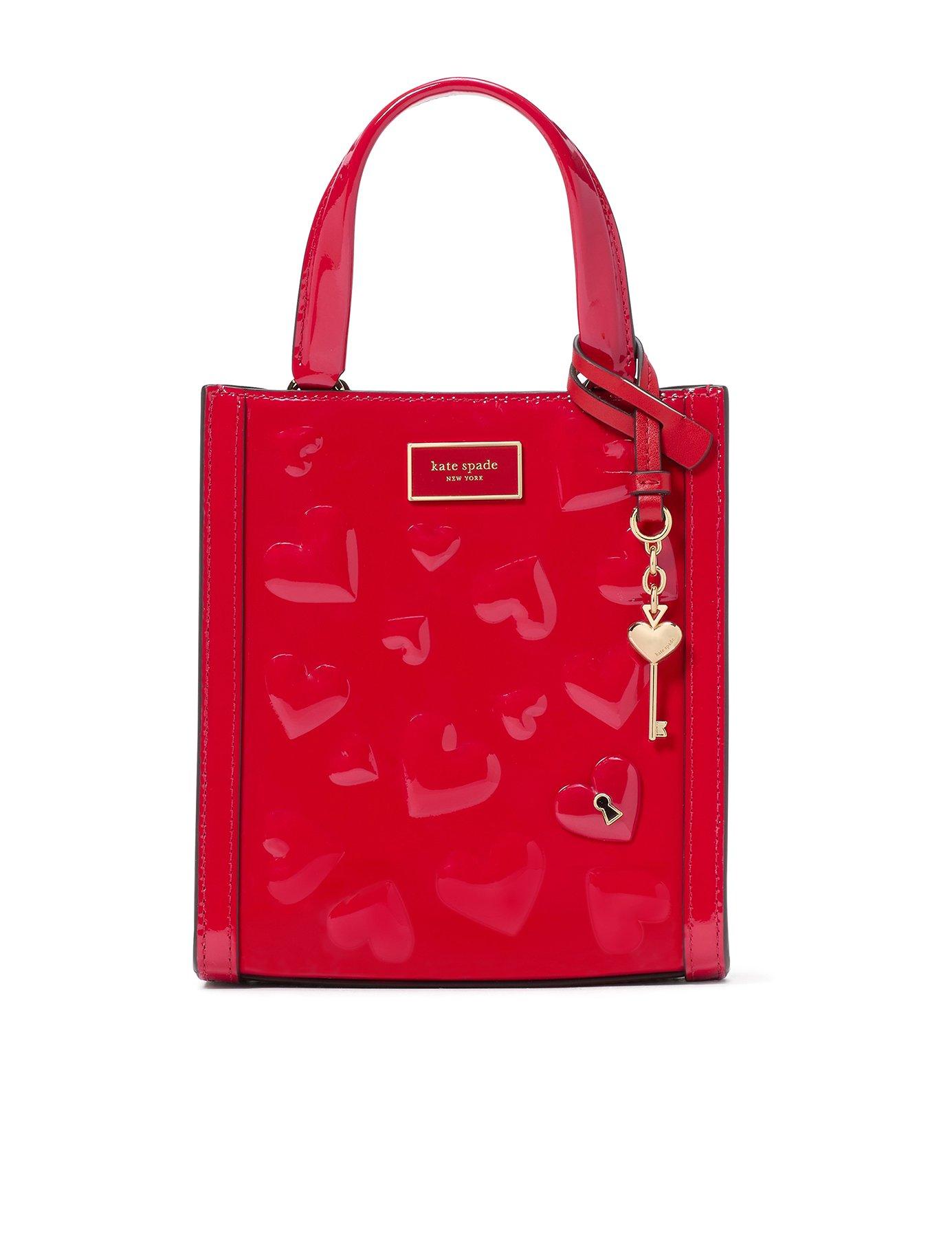 Image 1 of 5 of Kate Spade New York Key To My Heart Embossed Patent Leather Manhattan Mini Tote