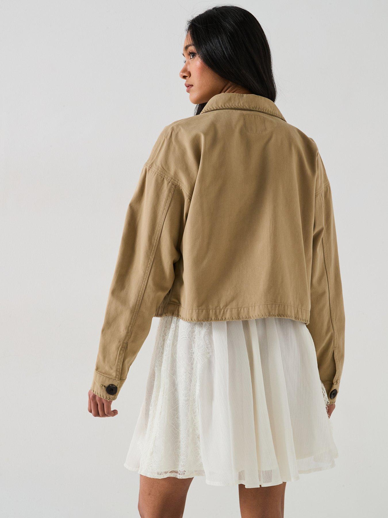 Image 2 of 6 of V by Very Embroidered Edge Jacket - Beige