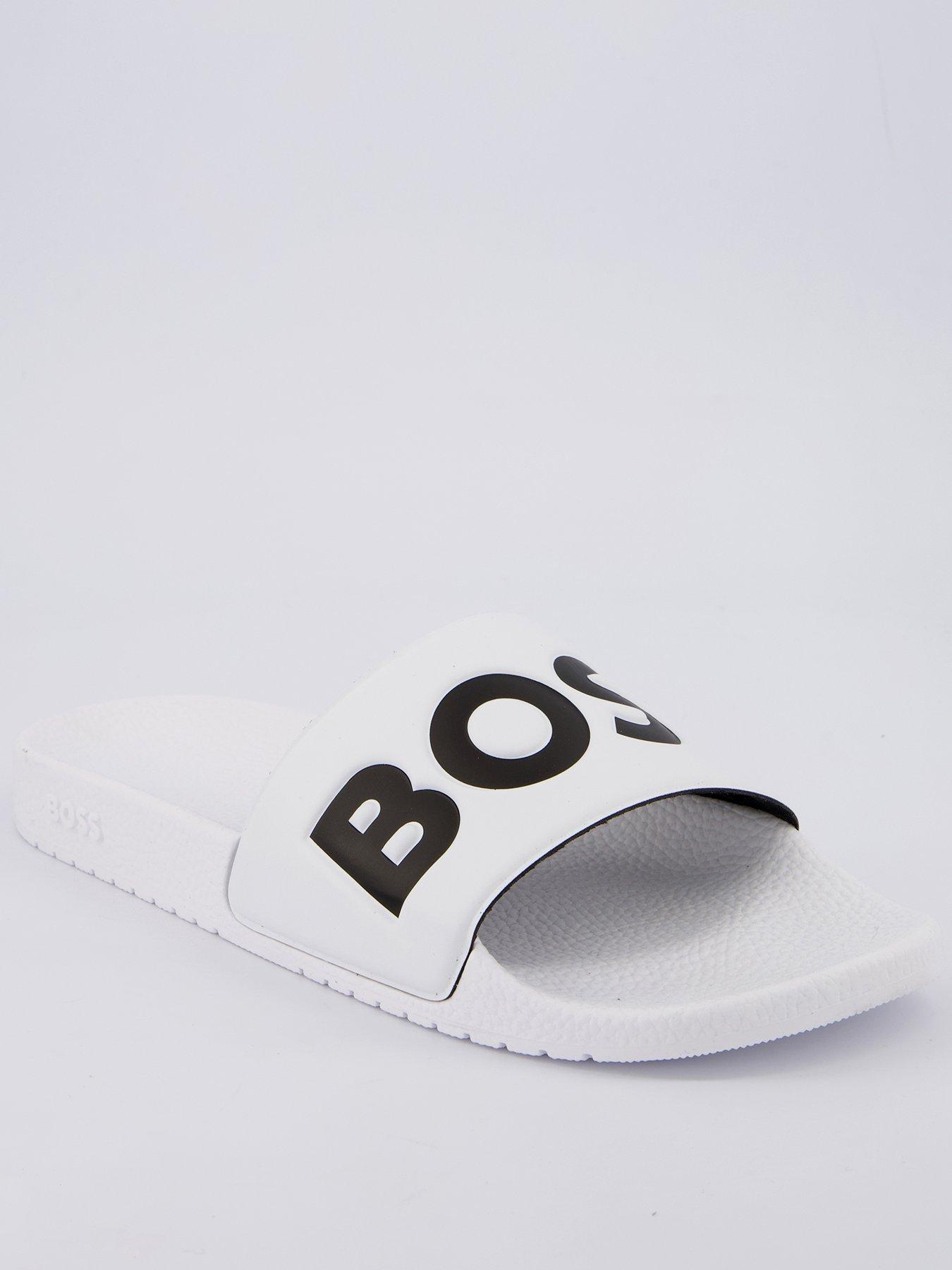 BOSS Aryeh Contrast Logo Sliders - White/Black