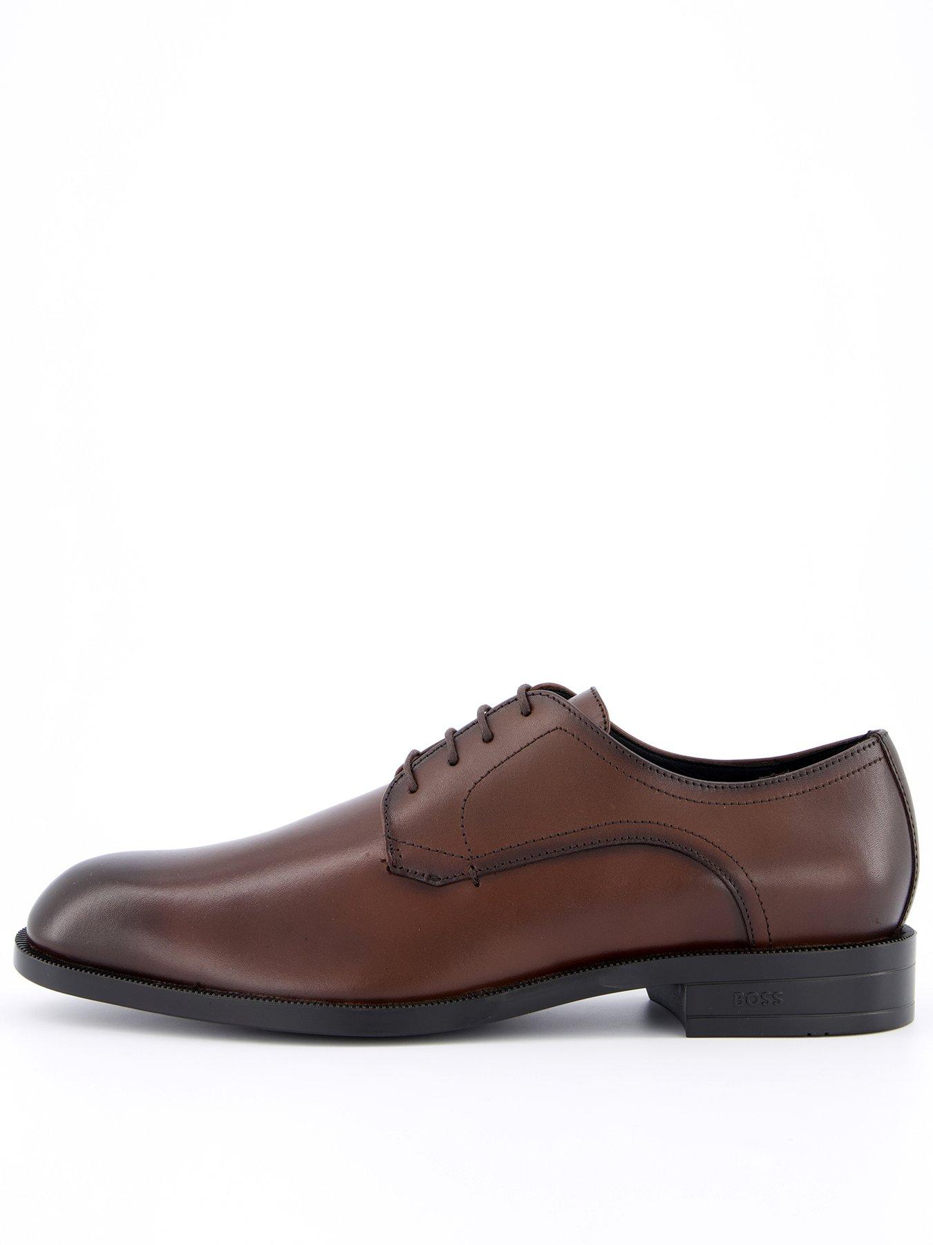 BOSS Tayil Leather Lace Derby Shoes, Brown, Size 7, Men