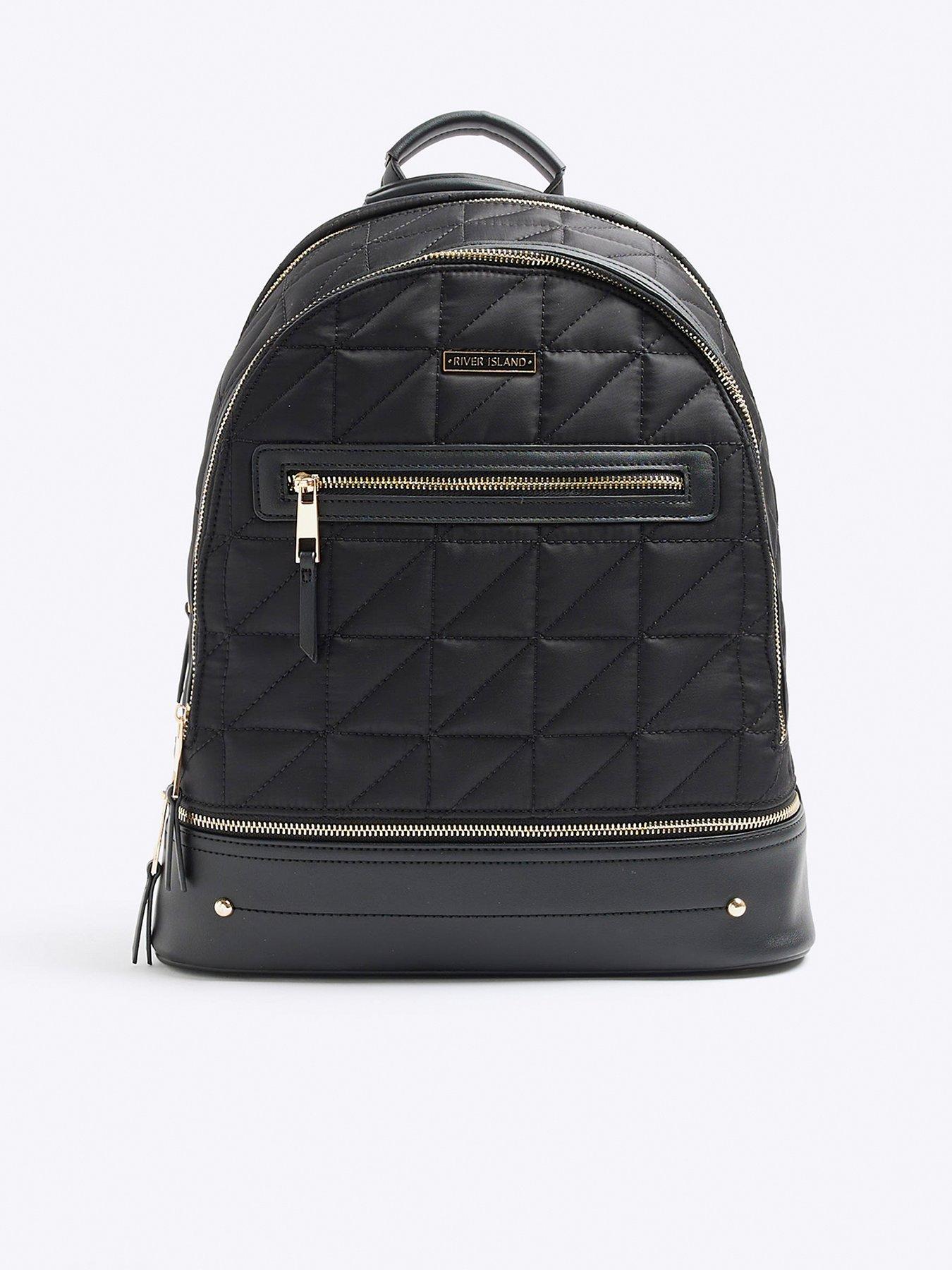 River island black backpack sale