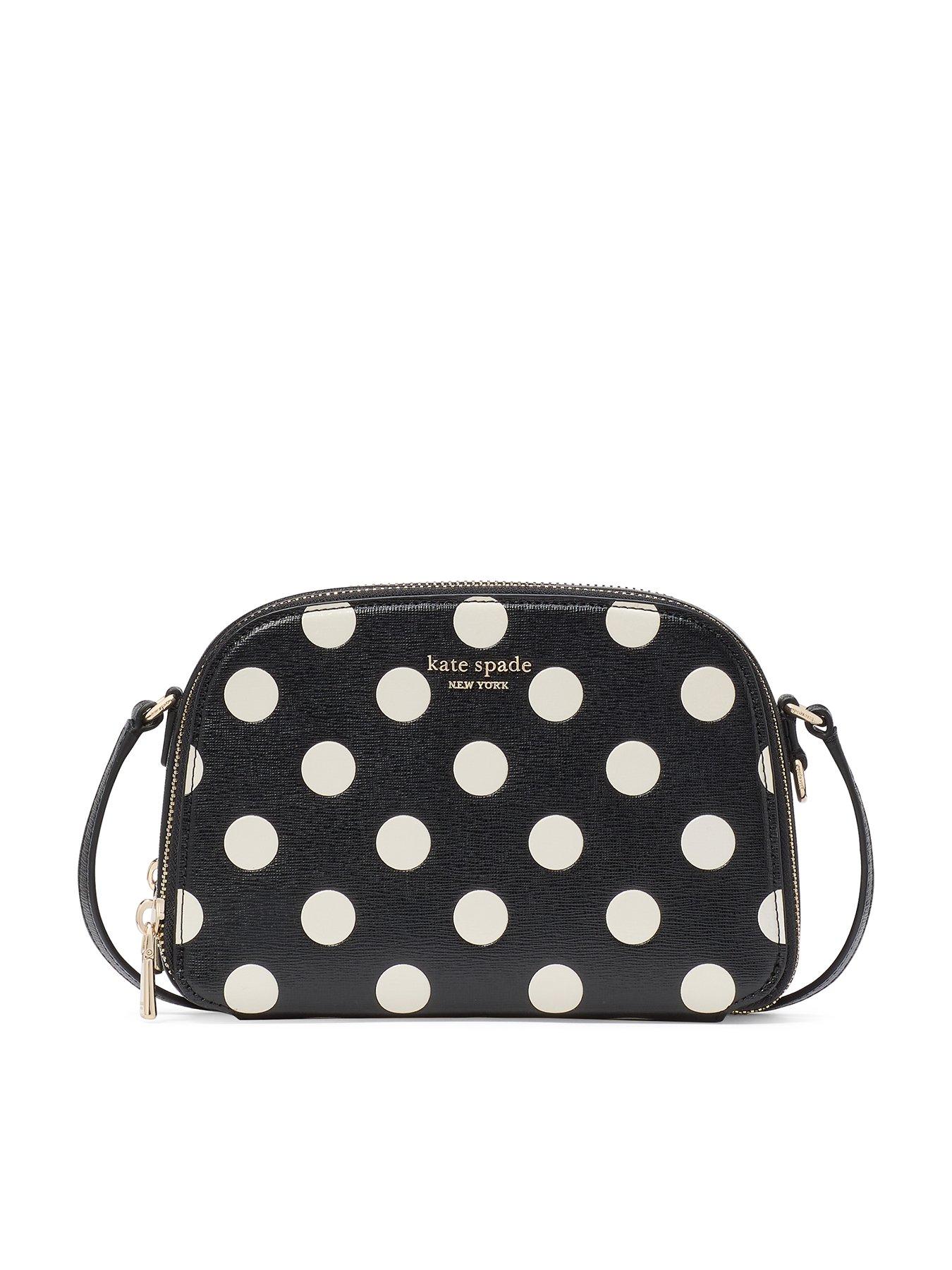 undefined Devin Breezy Dot Embossed Saffiano Leather Double Zip Dome Crossbody