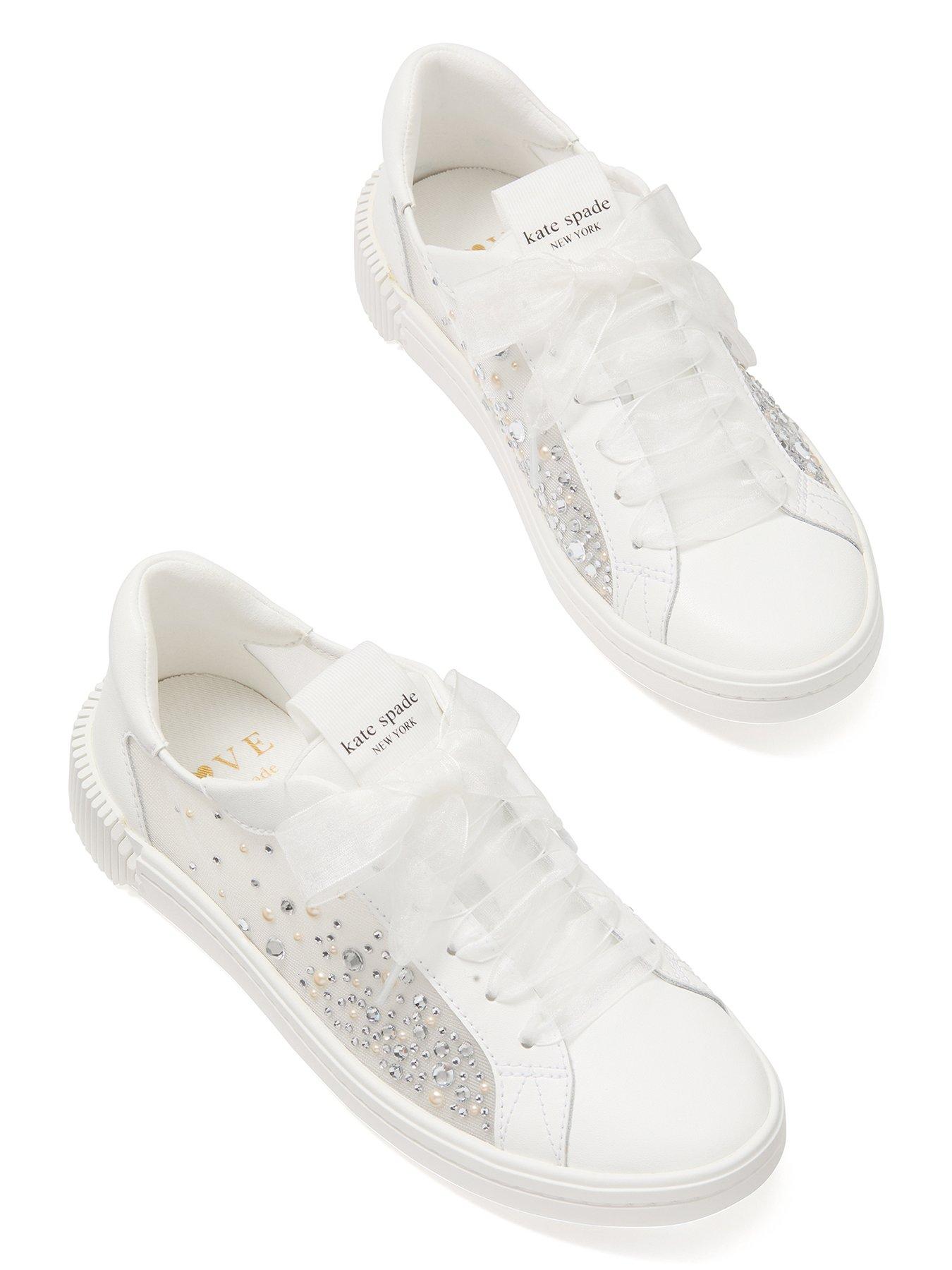 Kate Spade New York Tori Crystals Lace Up Sneaker - White | Very