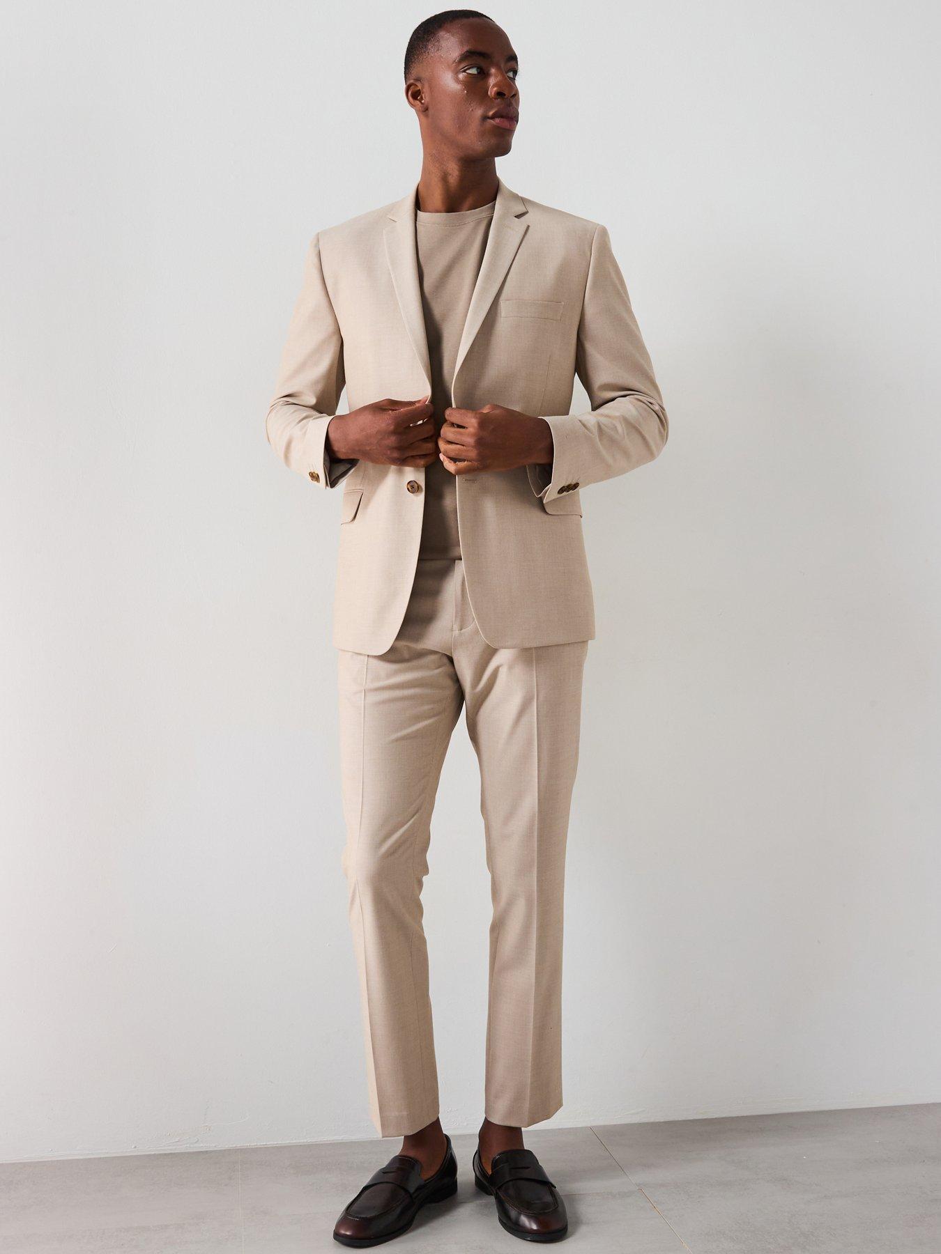 Image 3 of 6 of Very Man Slim Fit Stretch Suit Jacket - Stone