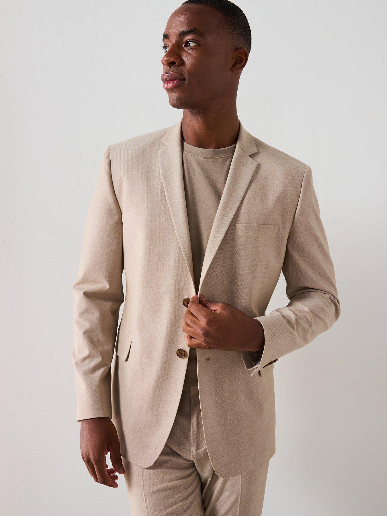 Image 4 of 6 of Very Man Slim Fit Stretch Suit Jacket - Stone