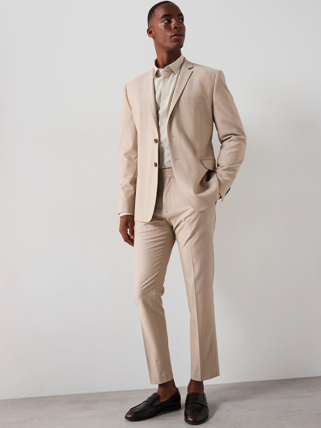 Image 6 of 6 of Very Man Slim Fit Stretch Suit Jacket - Stone