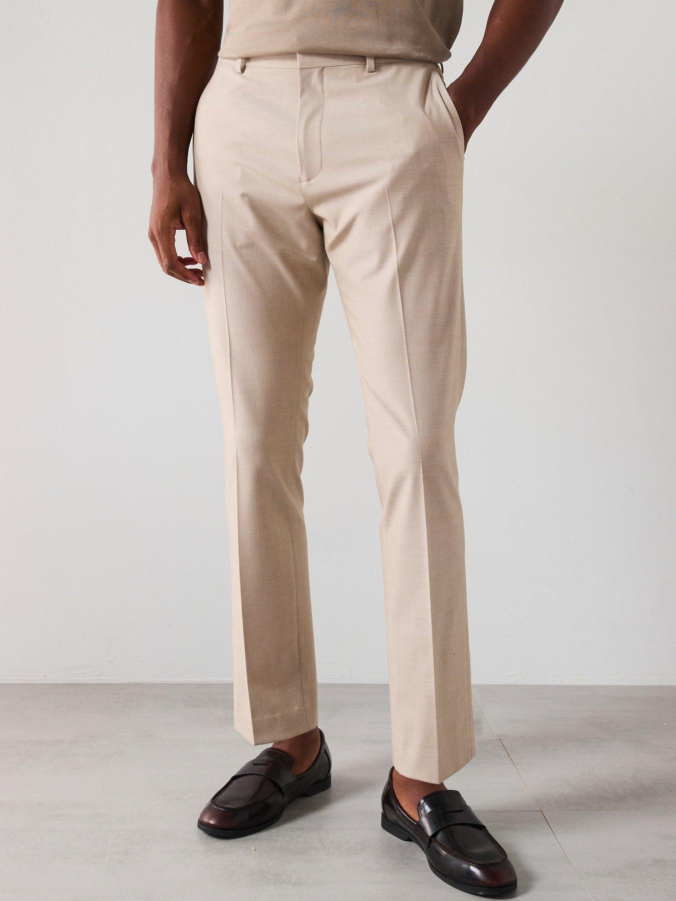 Very Man Slim Fit Stretch Suit Trousers - Stone