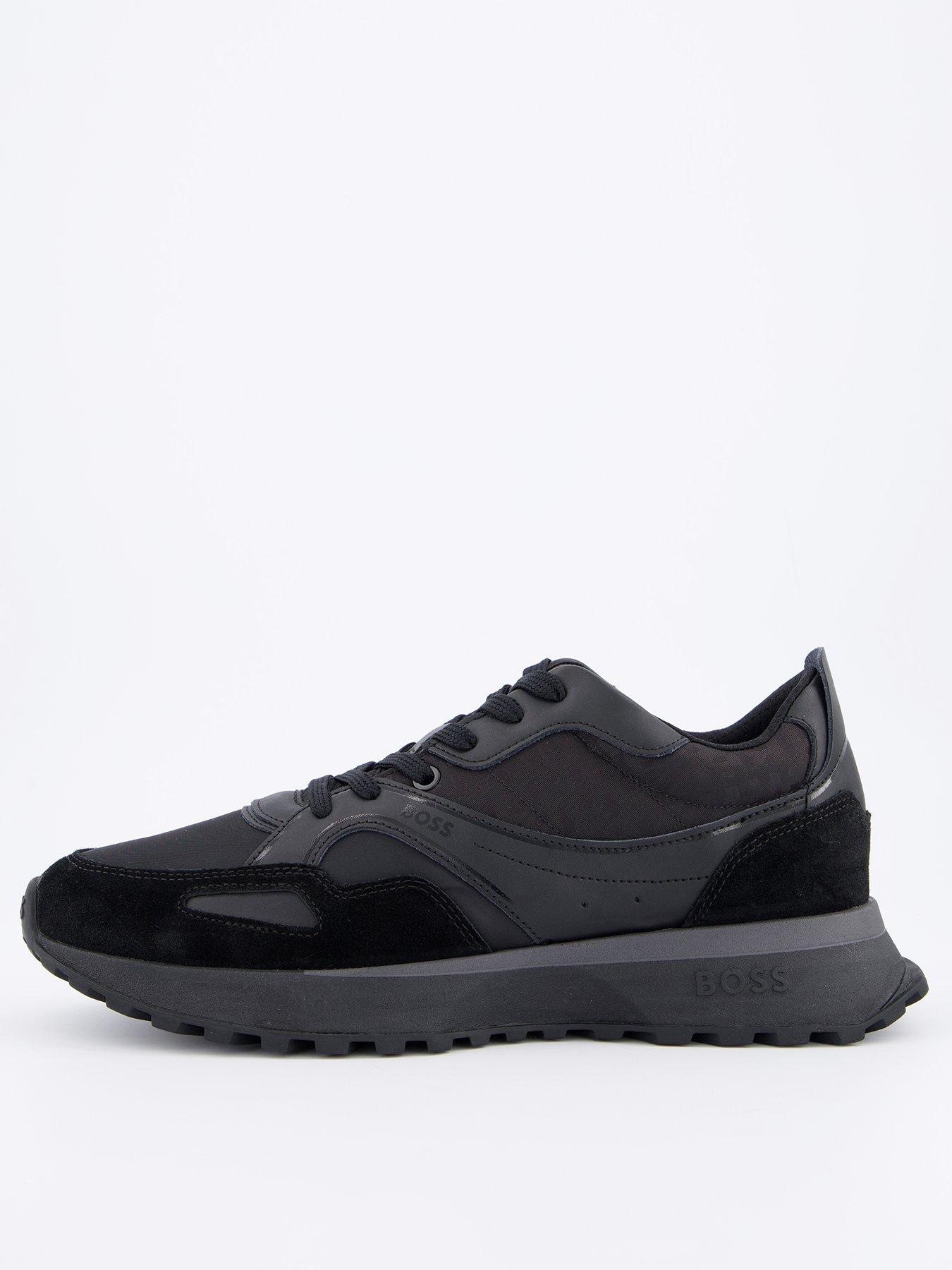 undefined Jonah Mesh/suede Mono Print Runner- Black
