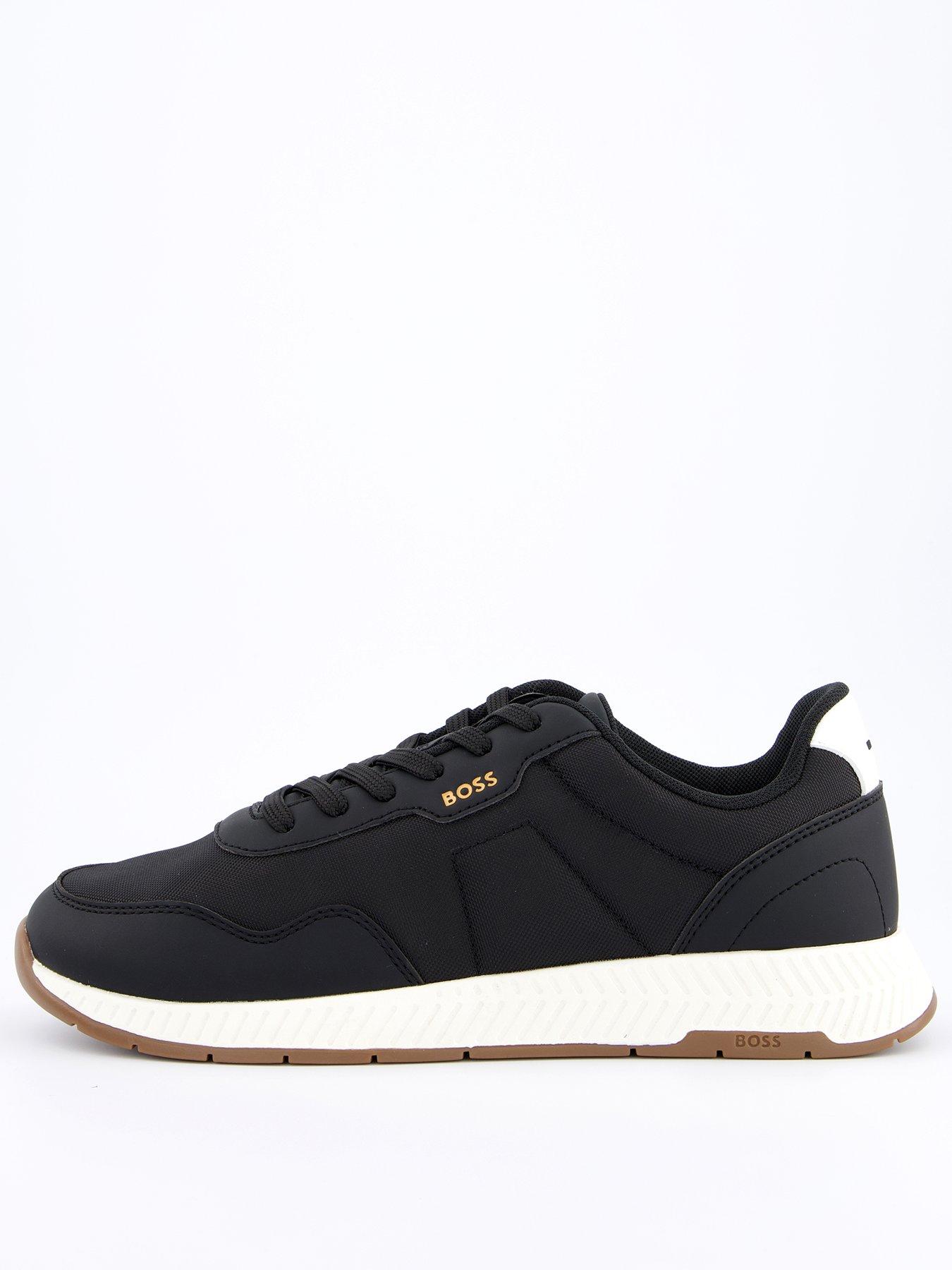 undefined Titanium Nylon and Leather Lace Runners - Black