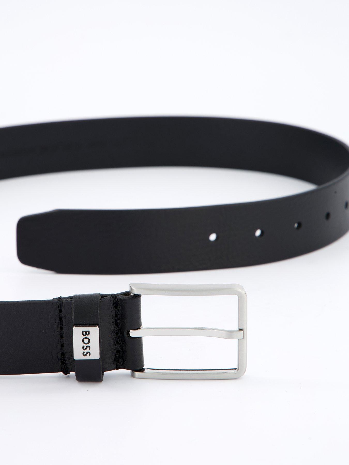 Image 2 of 4 of BOSS Elio 3.5cm Small Logo Leather Belt- Black