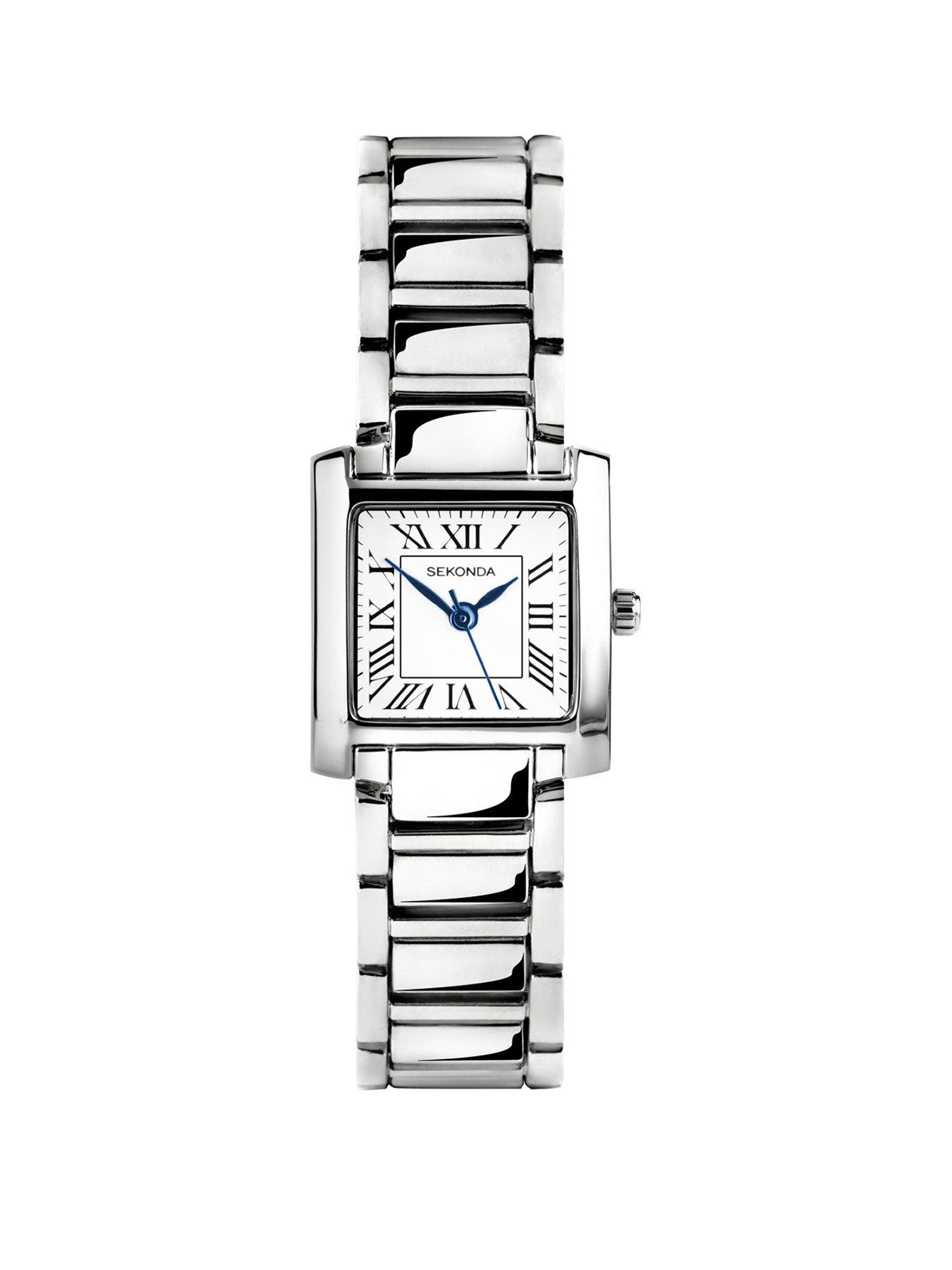 undefined Womens Montreal Silver Alloy Bracelet with White Dial Analogue Watch