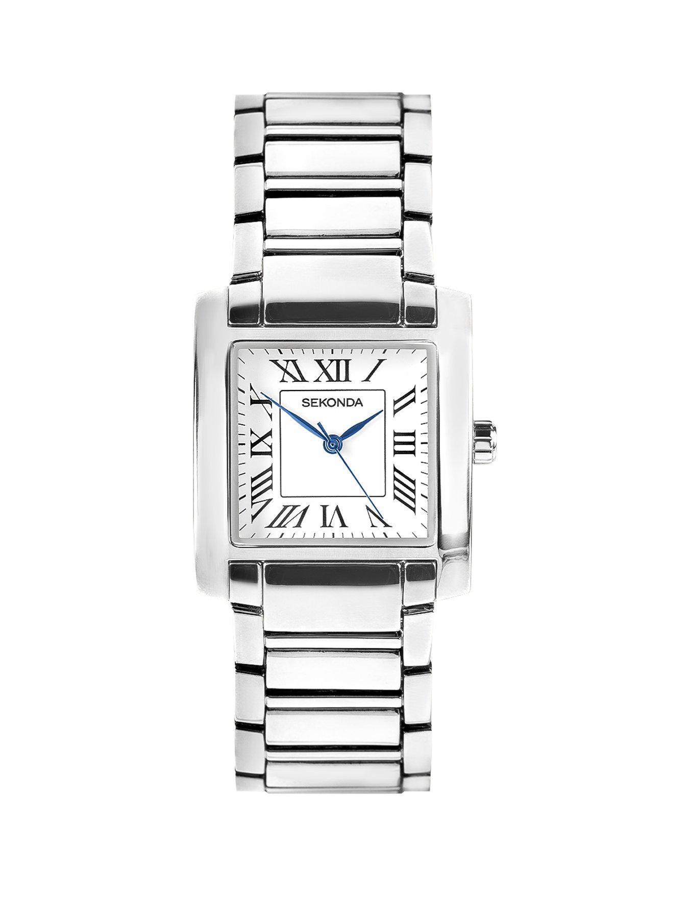 Sekonda Mens Montreal Silver Alloy Bracelet with White Dial Analogue Watch