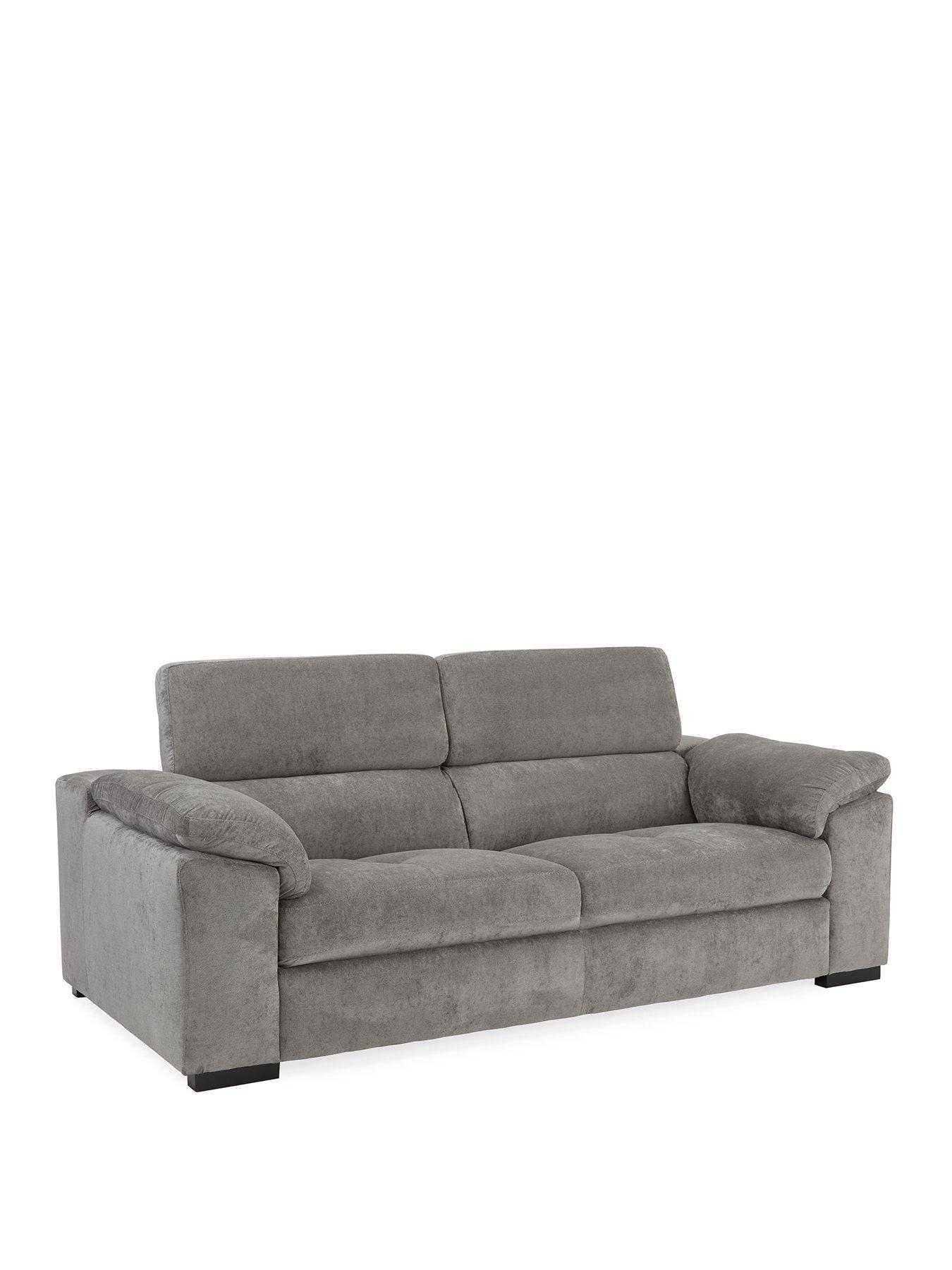 Image 3 of 6 of Brady 3&nbsp;+ 2 Seater Fabric&nbsp;Sofa Set (Buy &amp; SAVE!) - Grey/Walnut&nbsp;- FSC Certified