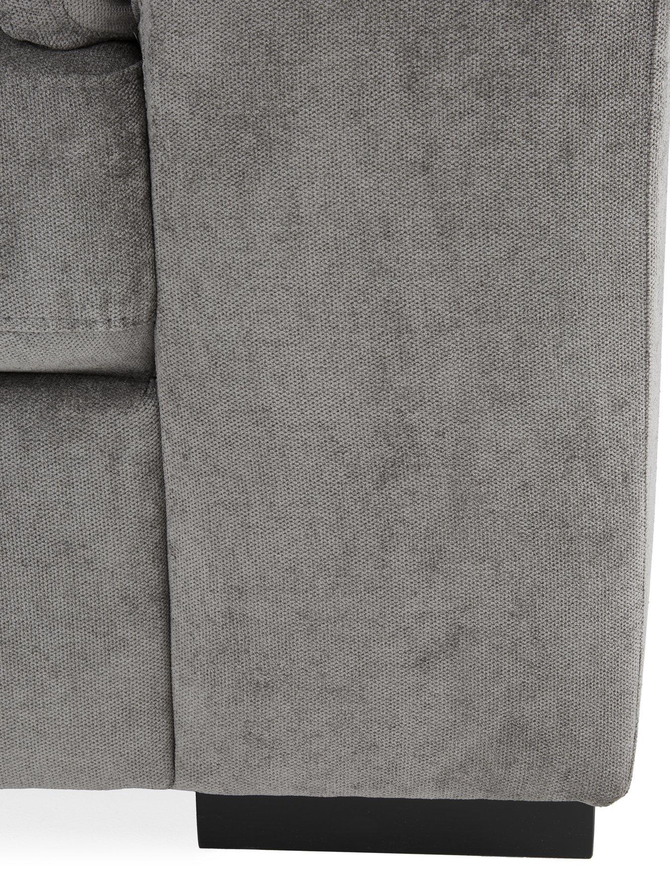 Image 4 of 6 of Brady 3&nbsp;+ 2 Seater Fabric&nbsp;Sofa Set (Buy &amp; SAVE!) - Grey/Walnut&nbsp;- FSC Certified