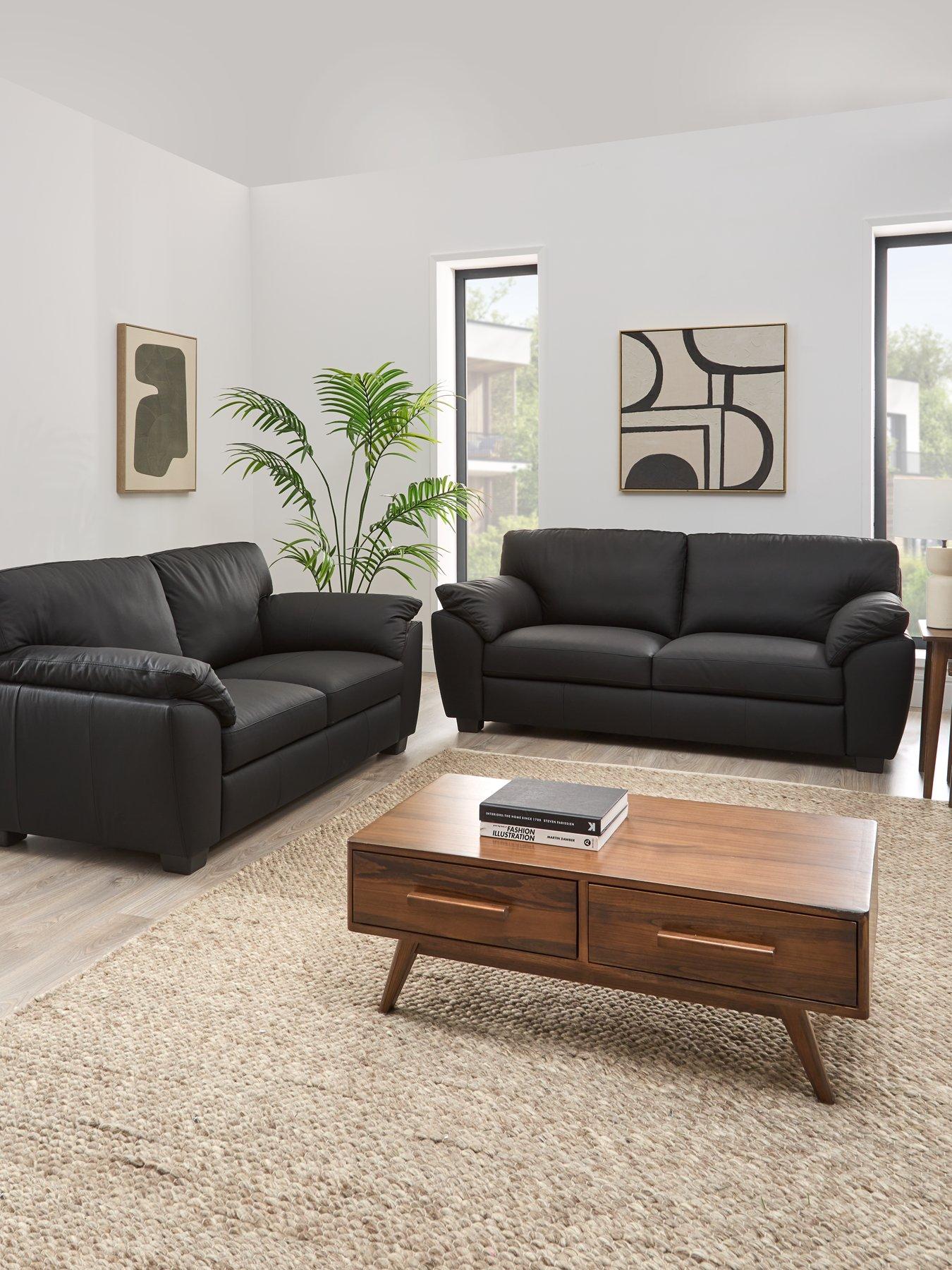 Product photograph of Montreal Real Leather Faux Leather 3 2 Seater Sofa Set Buy Amp Save - Fsc Certified from very.co.uk