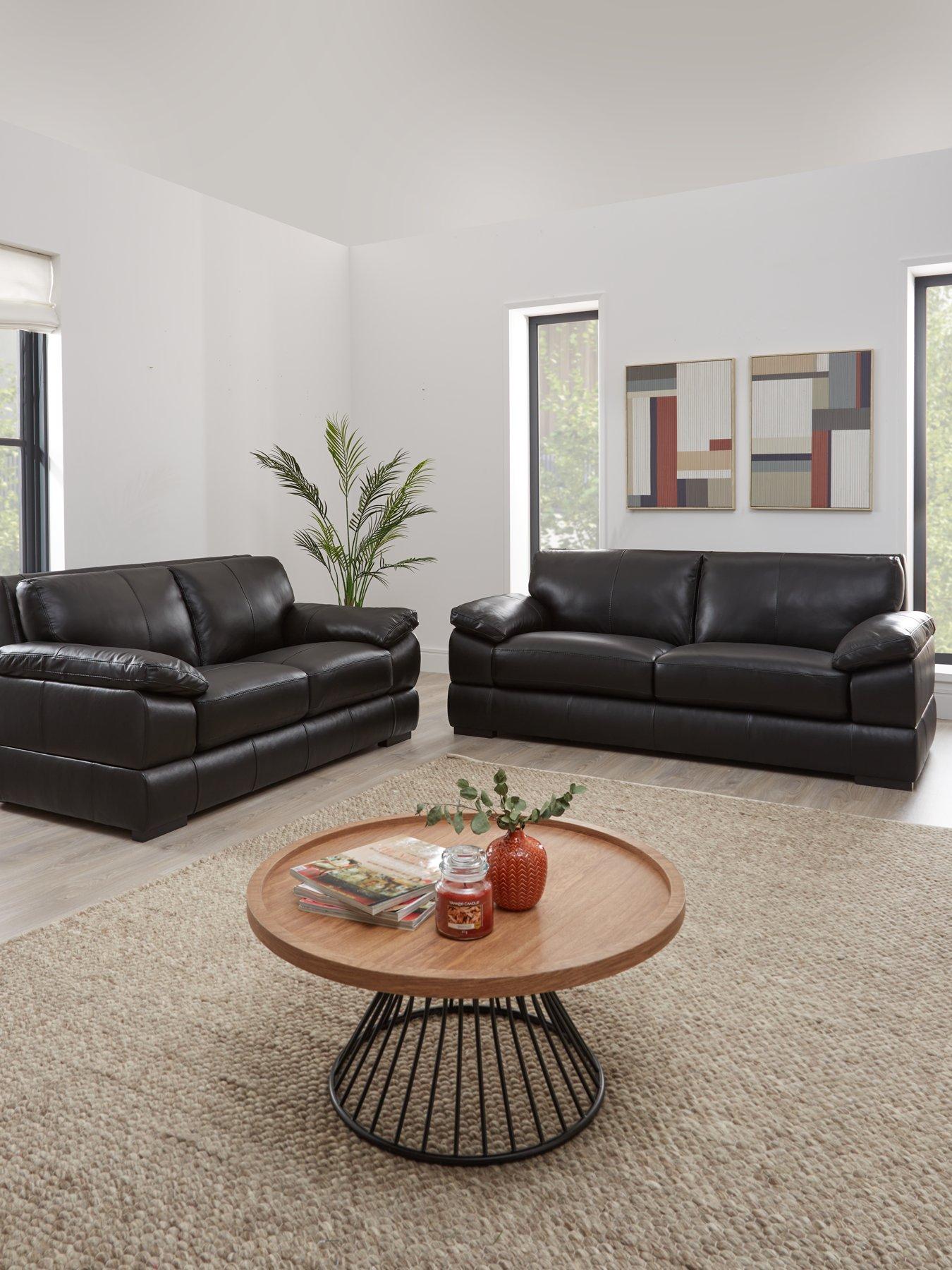 Product photograph of Marlow 3 2 Seater Leather Sofa Set - Fsc Reg Certified from very.co.uk