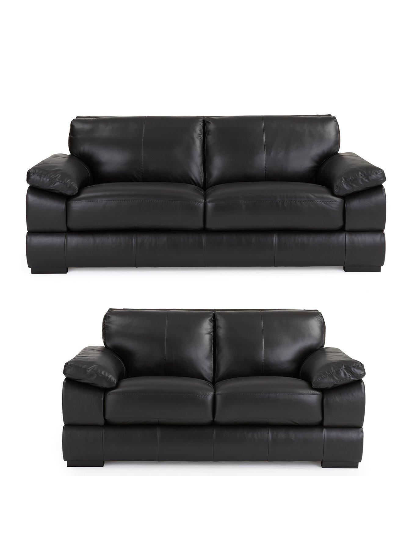 Image 2 of 6 of The Very Collection Marlow 3 + 2 Seater Leather Sofa Set - FSC&reg; Certified