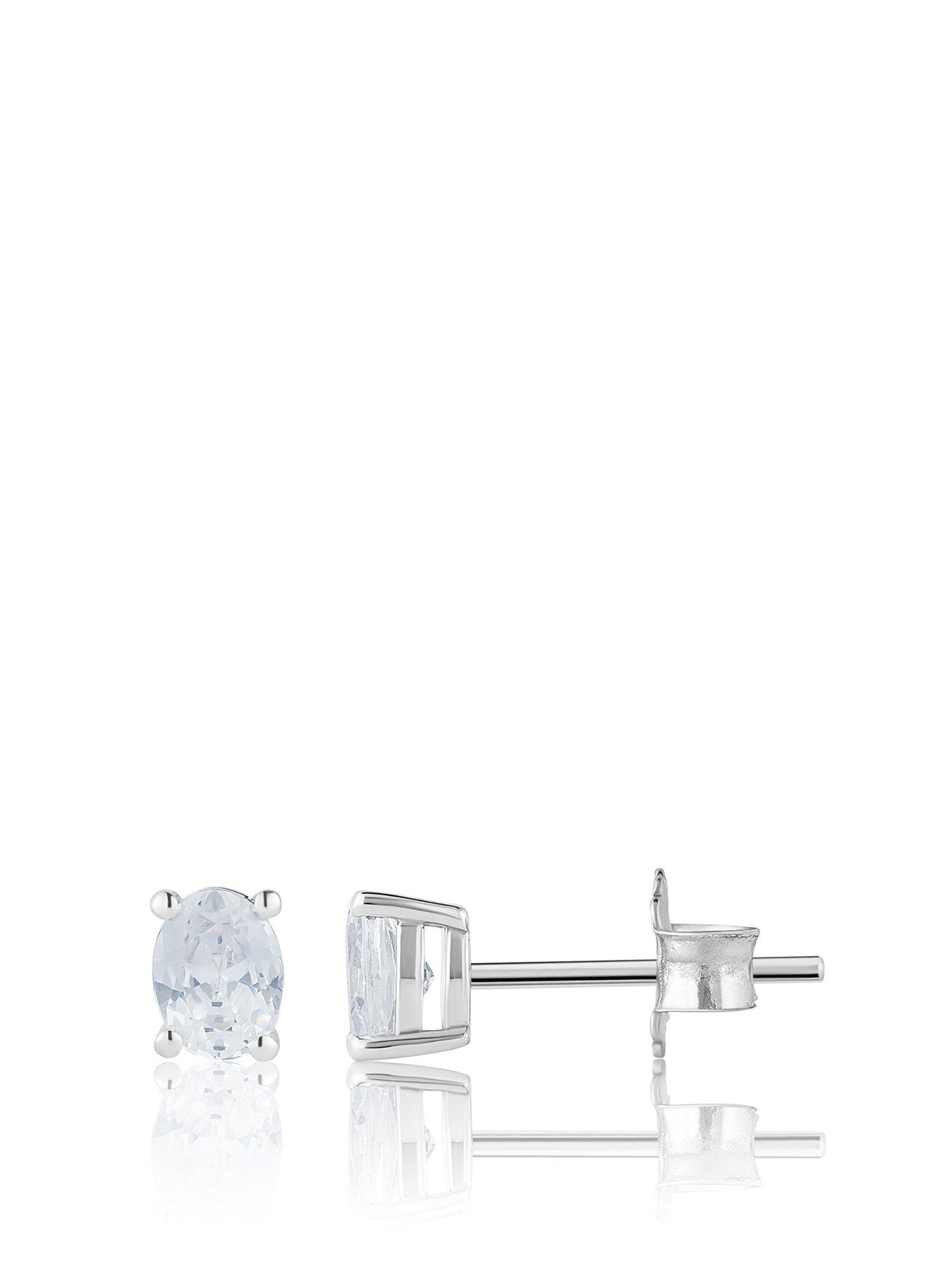 Product photograph of Jon Richard 9k 0 50ct Lab Grown Diamond Oval Cut Studs from very.co.uk