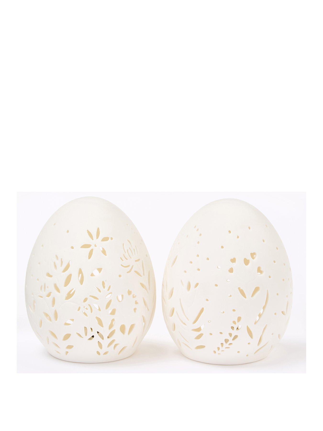 Image 2 of 6 of The Very Collection Set of 2 Ceramic Light Up Easter Eggs