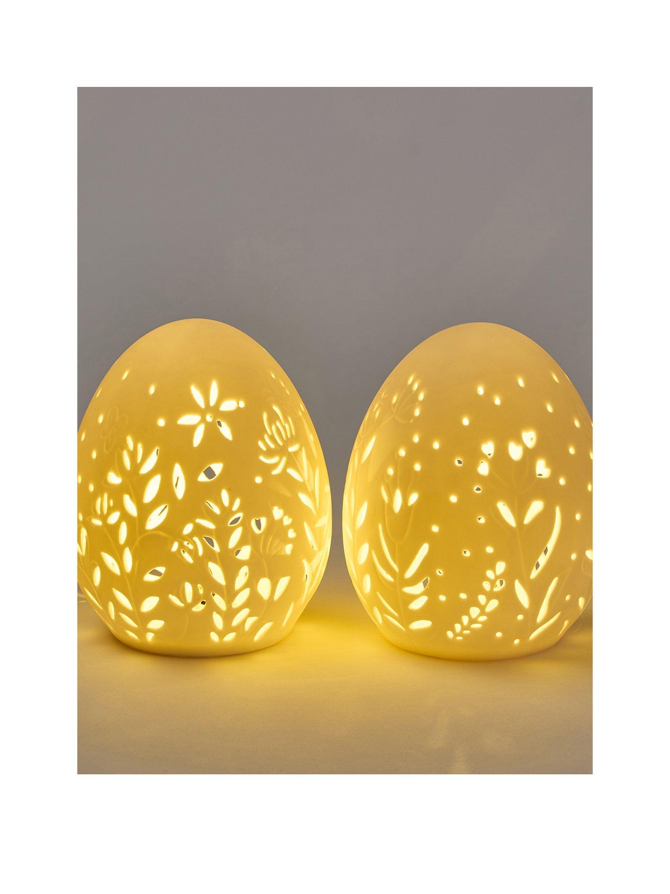 Image 3 of 6 of The Very Collection Set of 2 Ceramic Light Up Easter Eggs