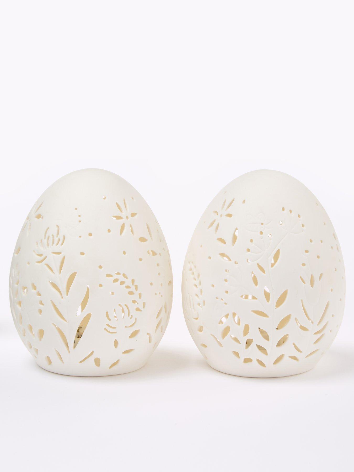Image 4 of 6 of The Very Collection Set of 2 Ceramic Light Up Easter Eggs