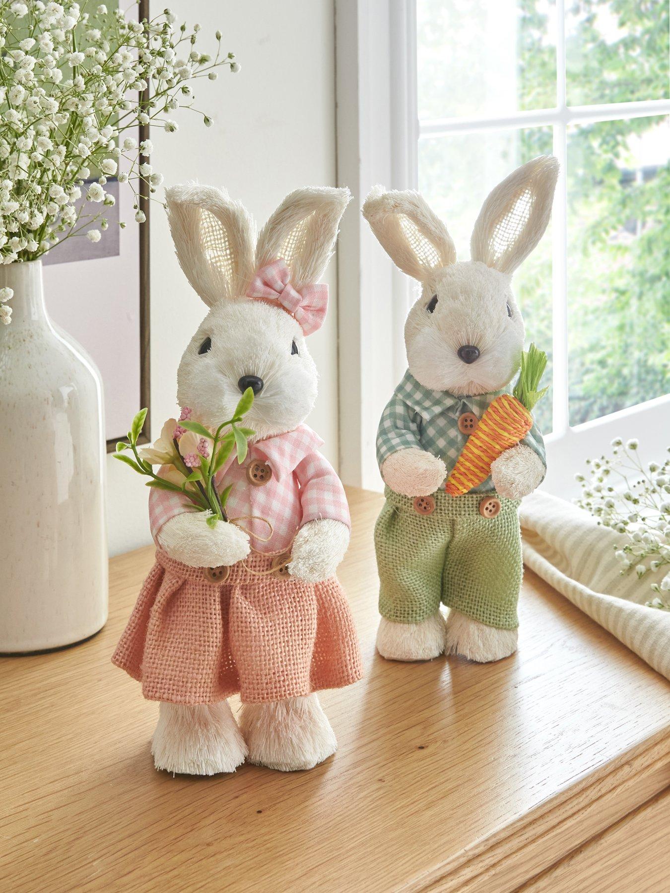 Very Home Set of 2 Bristle Rabbits