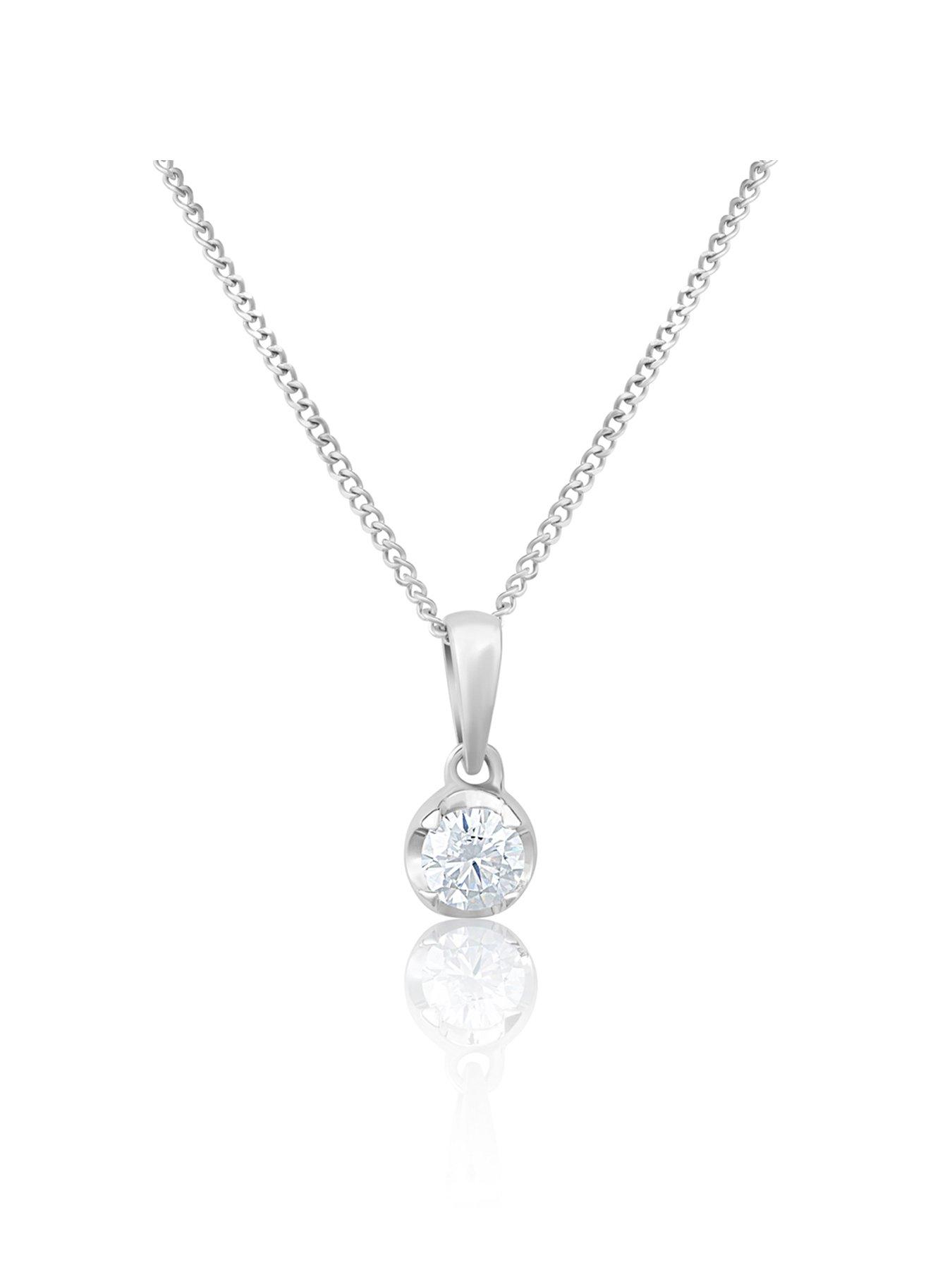 Product photograph of Jon Richard 9k 0 13ct Illusion Lab Grown Diamond Pendant from very.co.uk