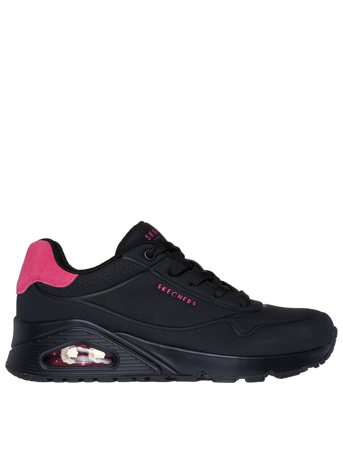 Skechers Uno Pop Back Suede Trainer Black Very