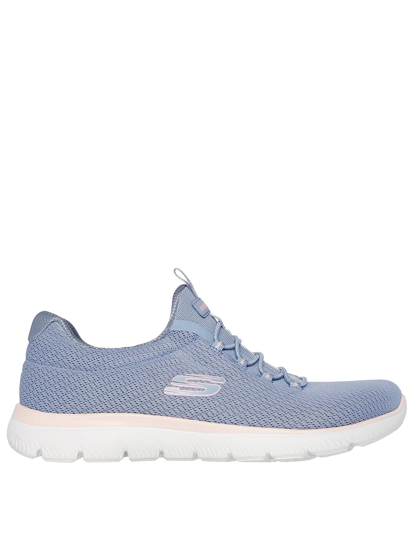 undefined Summits Mesh Bungee Slip On Trainer- Light Blue