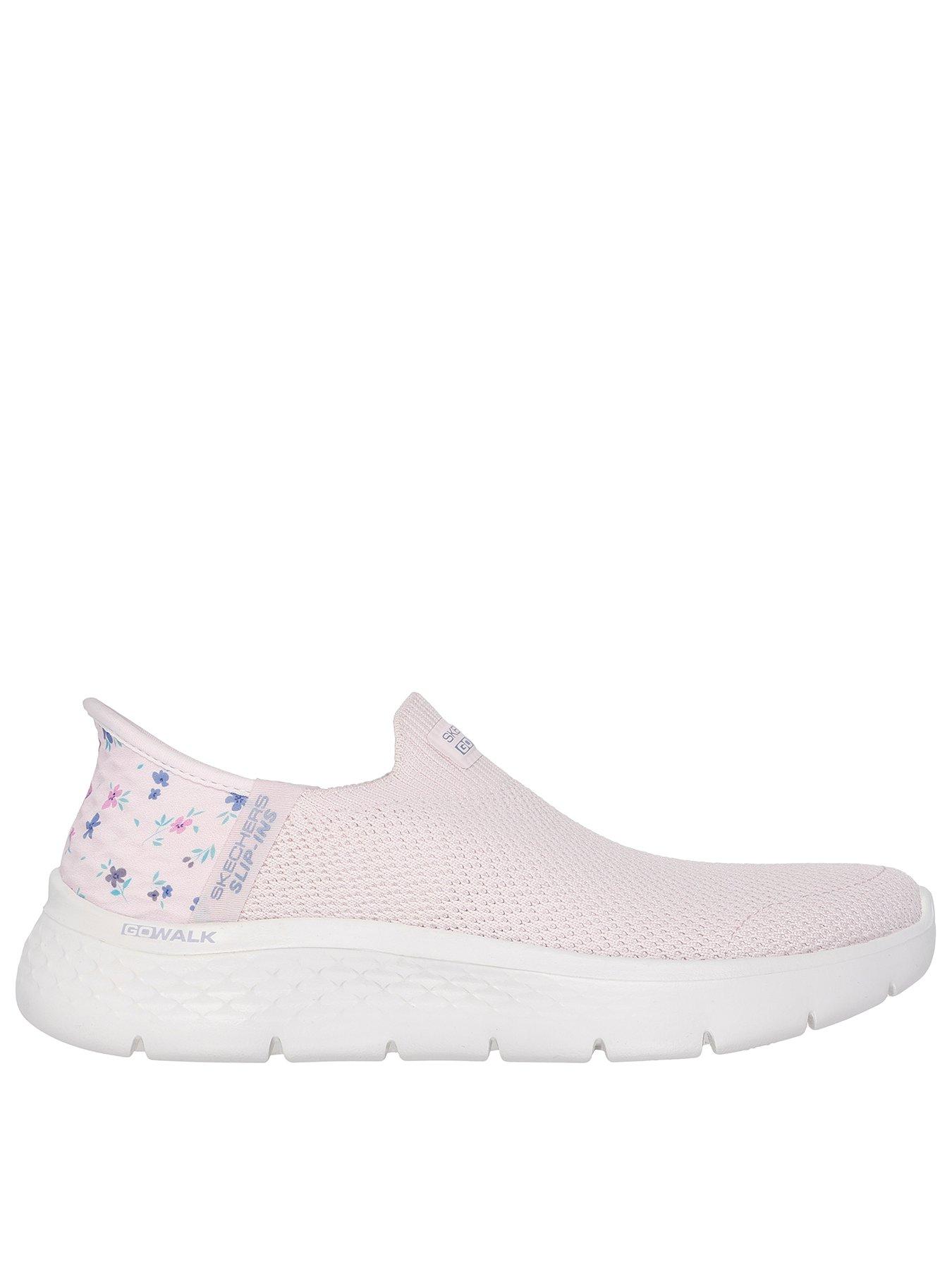 undefined Go Walk Flex Slip-ins Stretch Knit Trainer - Light Pink /trim
