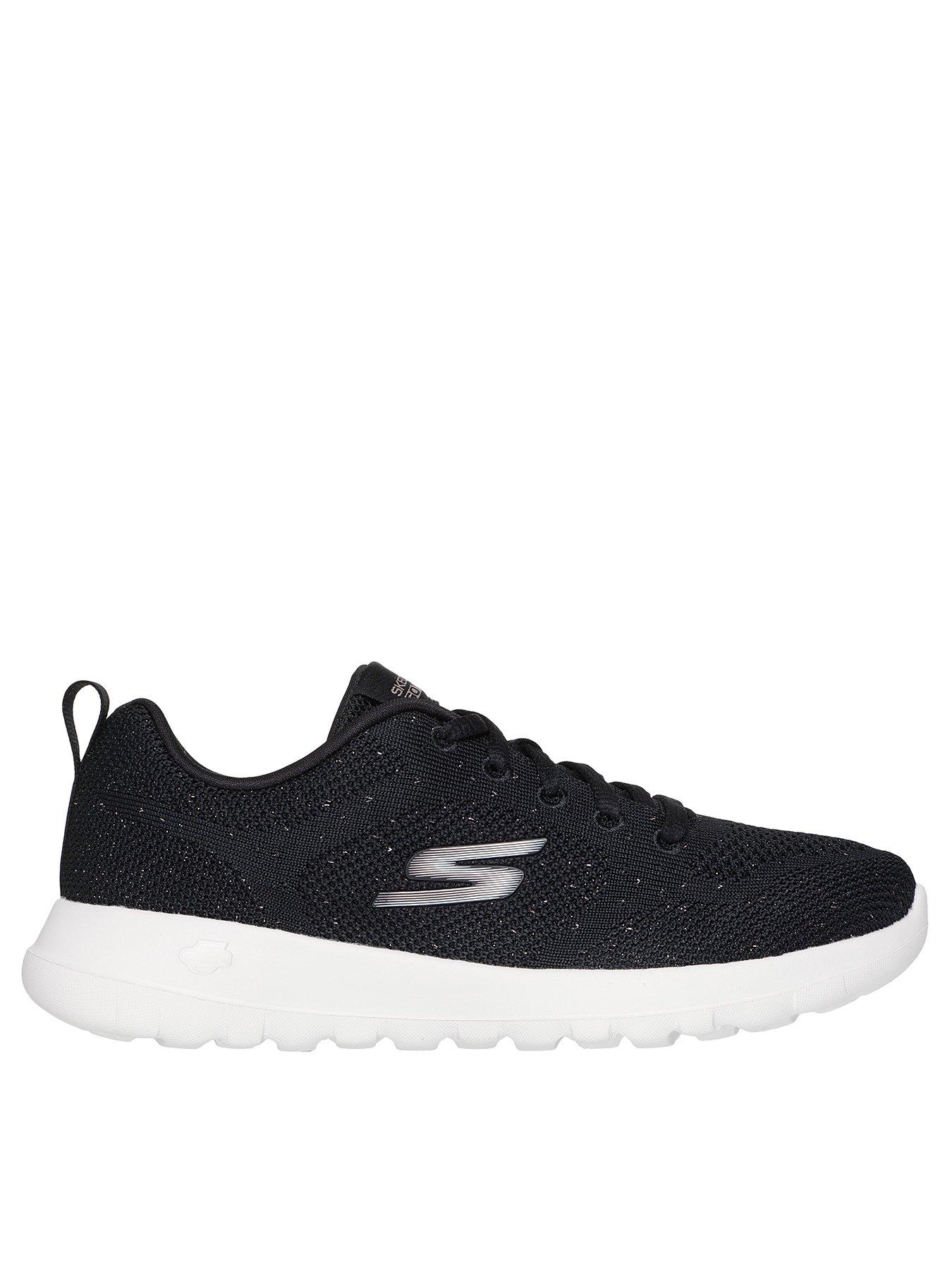 undefined Go Walk Joy Engineered Knitted Trainer - Black Textile/rose Gold Trim