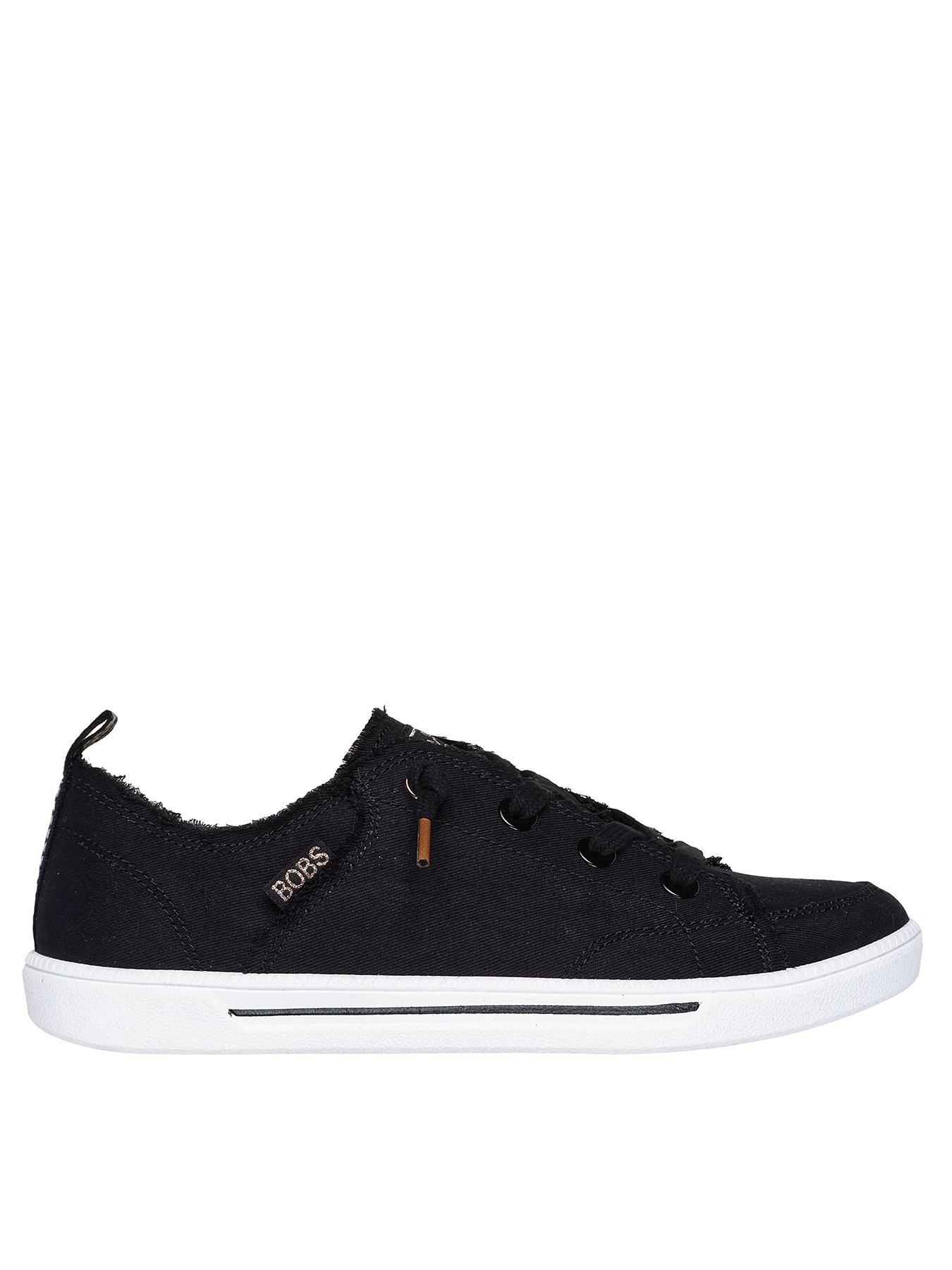 Image 1 of 5 of Skechers B Cute 2.0 Slip On Faux Lace Canvas Trainer - Black Canvas