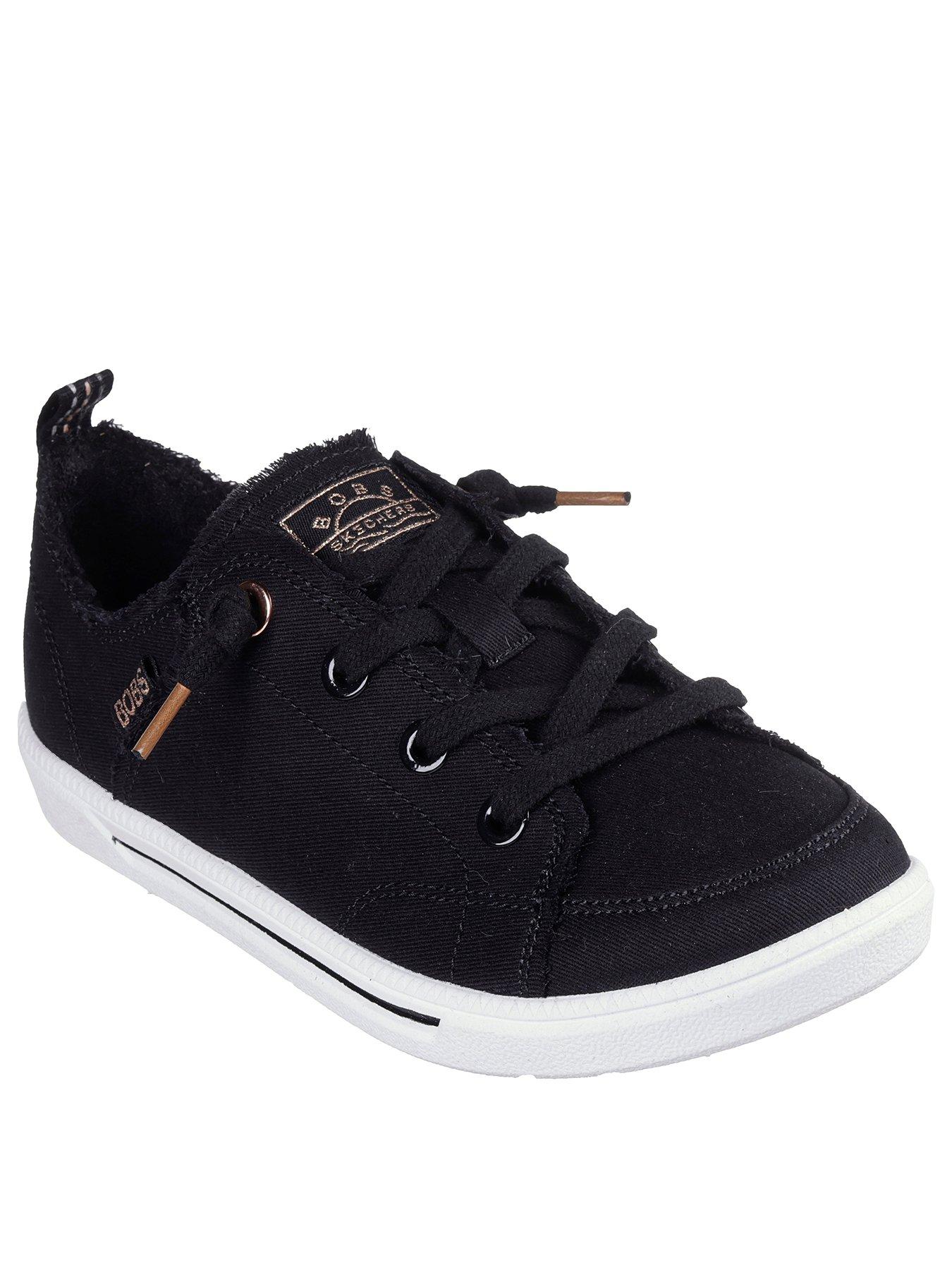 Image 2 of 5 of Skechers B Cute 2.0 Slip On Faux Lace Canvas Trainer - Black Canvas