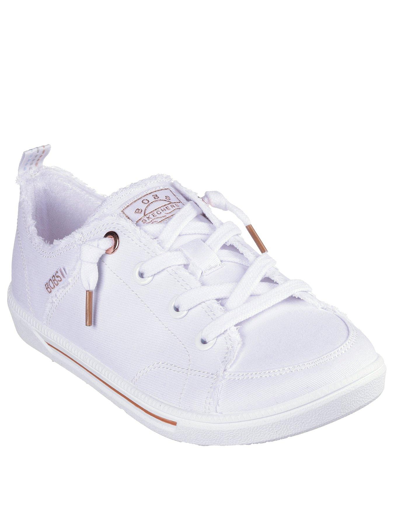 Image 2 of 5 of Skechers B Cute 2.0 Slip On Faux Lace Canvas Trainer - White Canvas