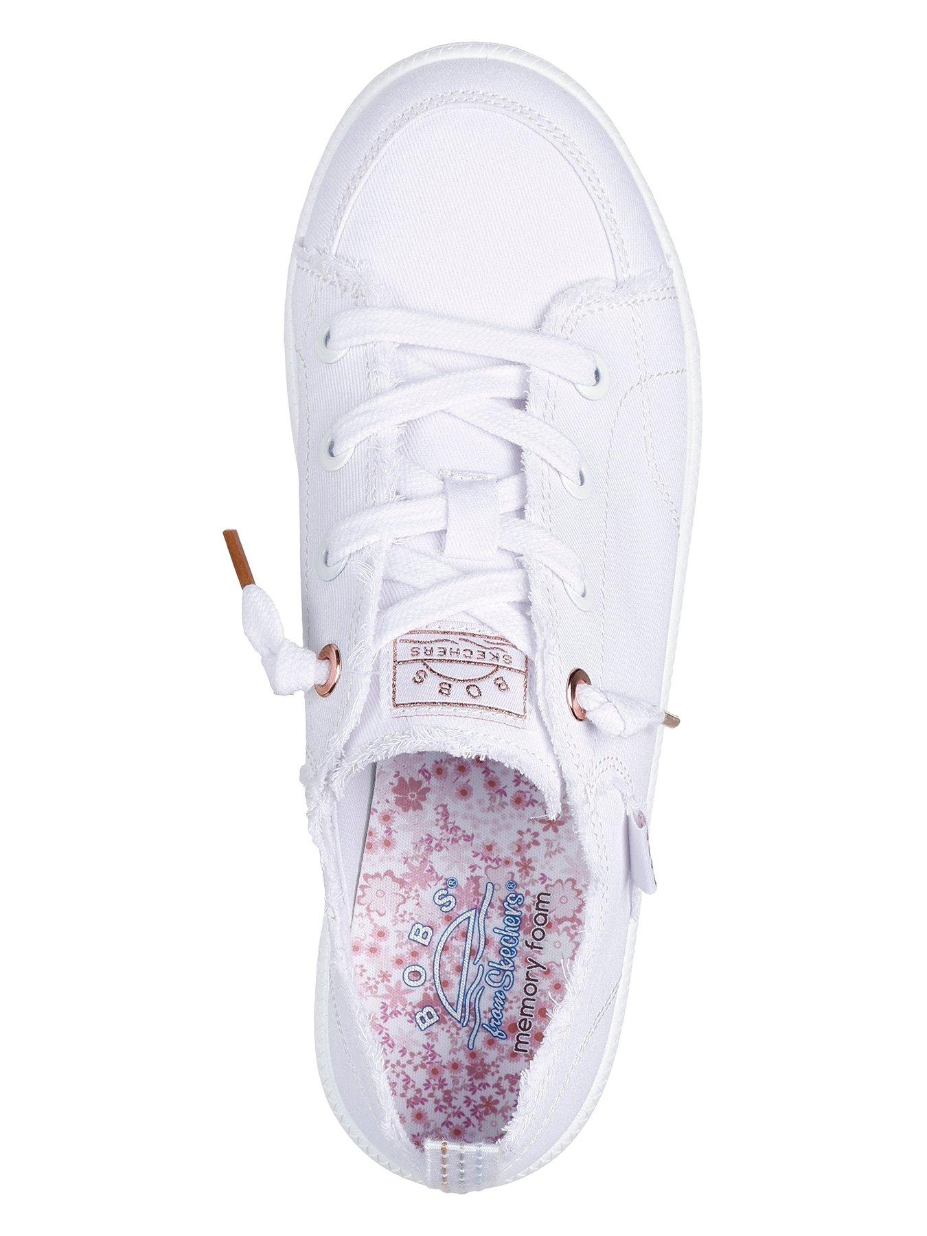 Image 3 of 5 of Skechers B Cute 2.0 Slip On Faux Lace Canvas Trainer - White Canvas
