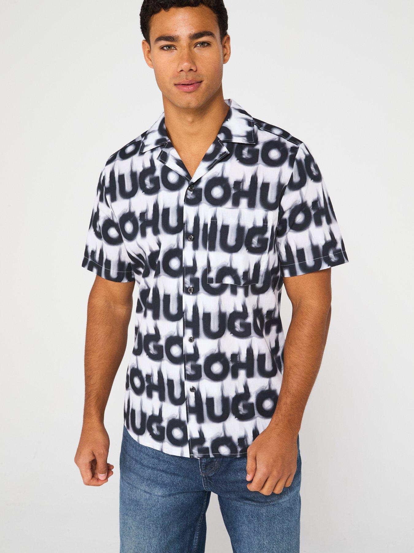 undefined Ellino Relaxed Fit All Over Print Cuban Short Sleeve Shirt - White/Multi