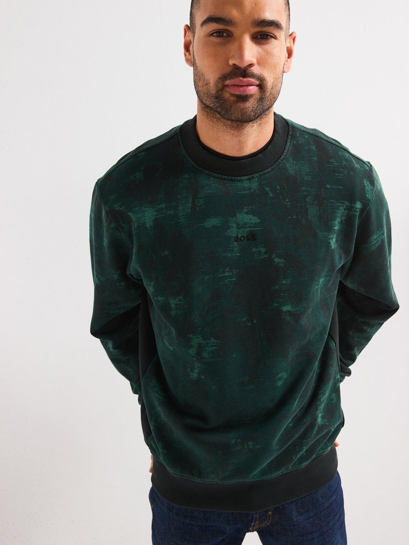 undefined We Jungle Relaxed Fit Camo Crew Sweatshirt - Dark Green
