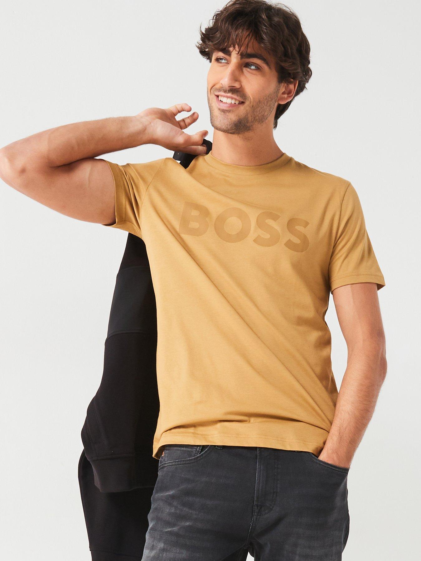 undefined Thinking 1 Regular Fit Large Logo T-Shirt - Beige