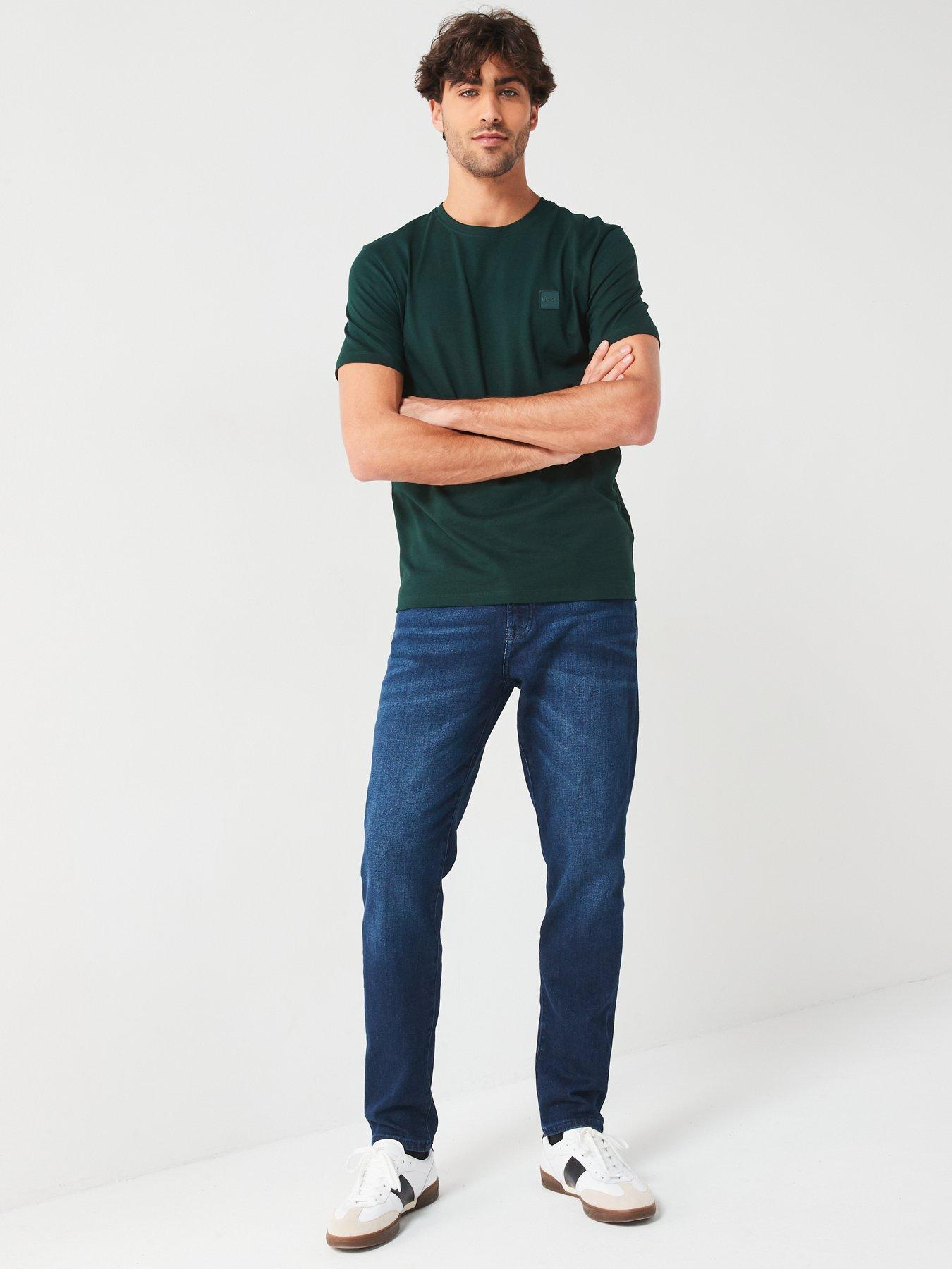 Image 3 of 6 of BOSS Tales Relaxed Fit Tonal Patch Logo T-Shirt - Dark Green