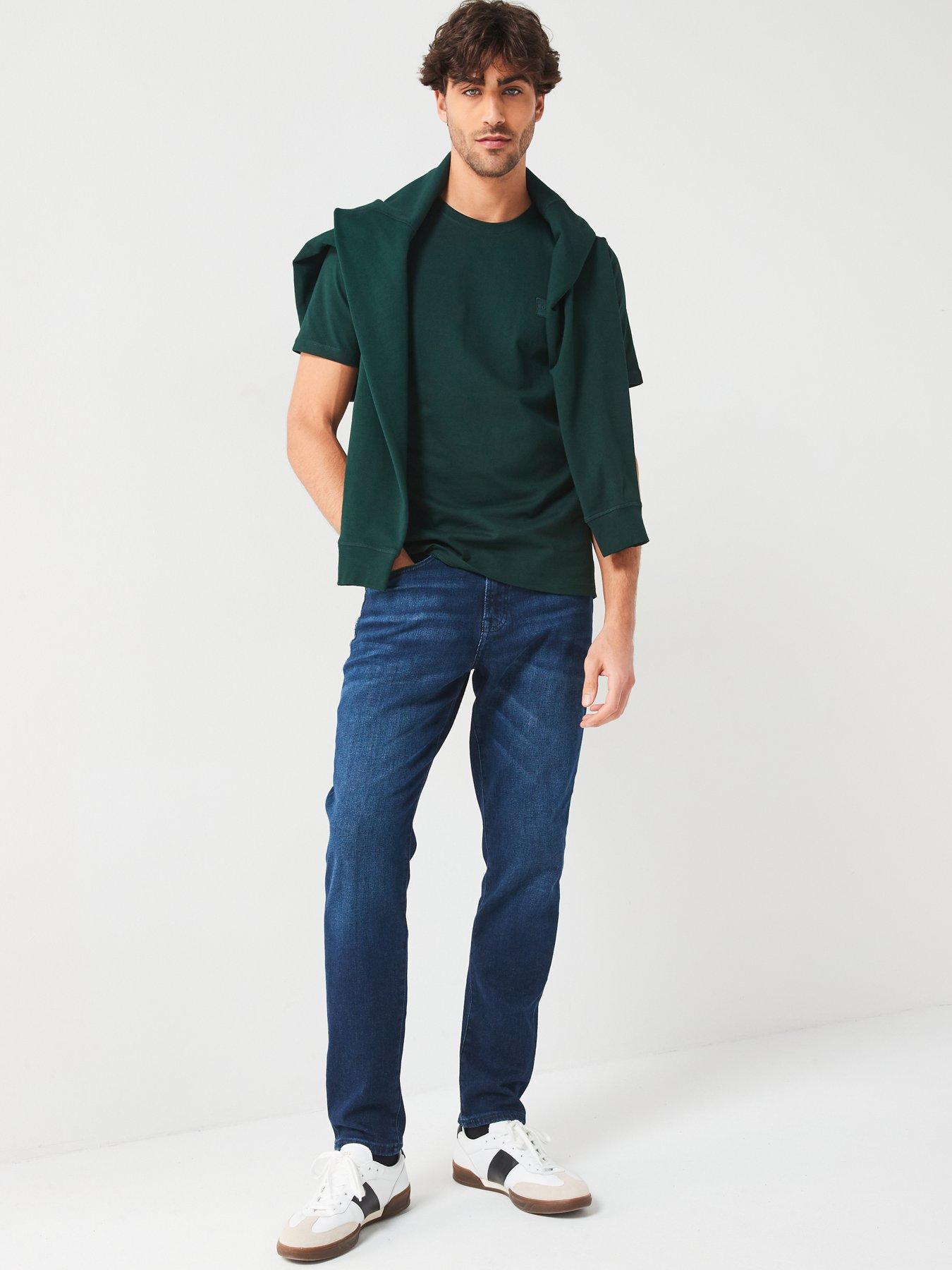 Image 6 of 6 of BOSS Tales Relaxed Fit Tonal Patch Logo T-Shirt - Dark Green