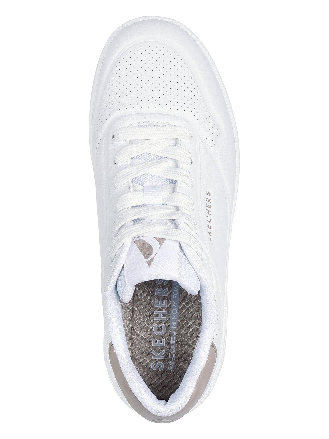 Image 3 of 5 of Skechers Uno Court Embossed Duraleather Lace Up Fashion Sneakers - Duraleather/ Natural Trim
