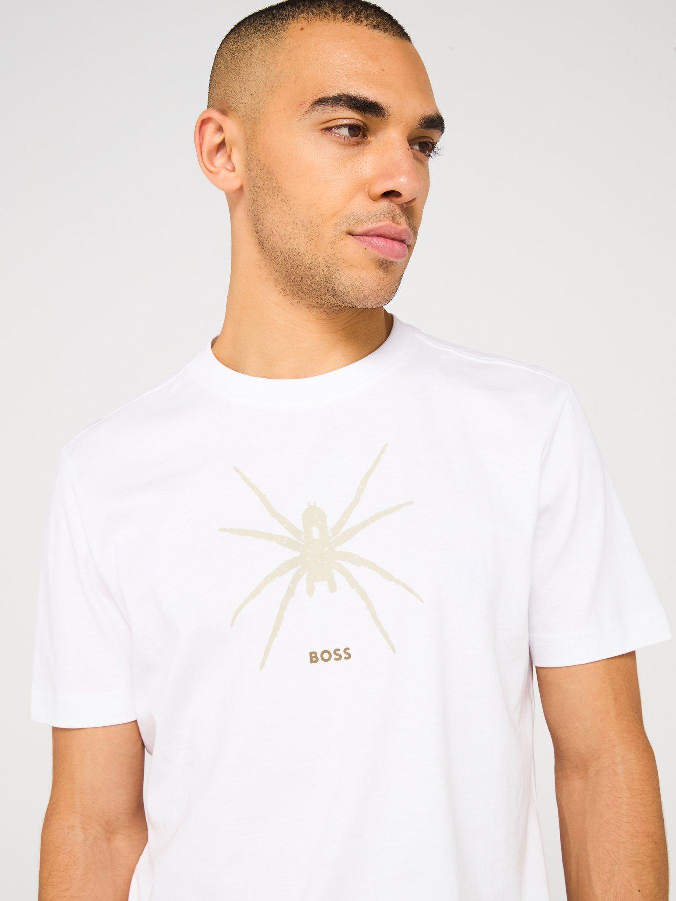 Image 4 of 4 of BOSS Te Spiderbat Regular Fit T-Shirt - White