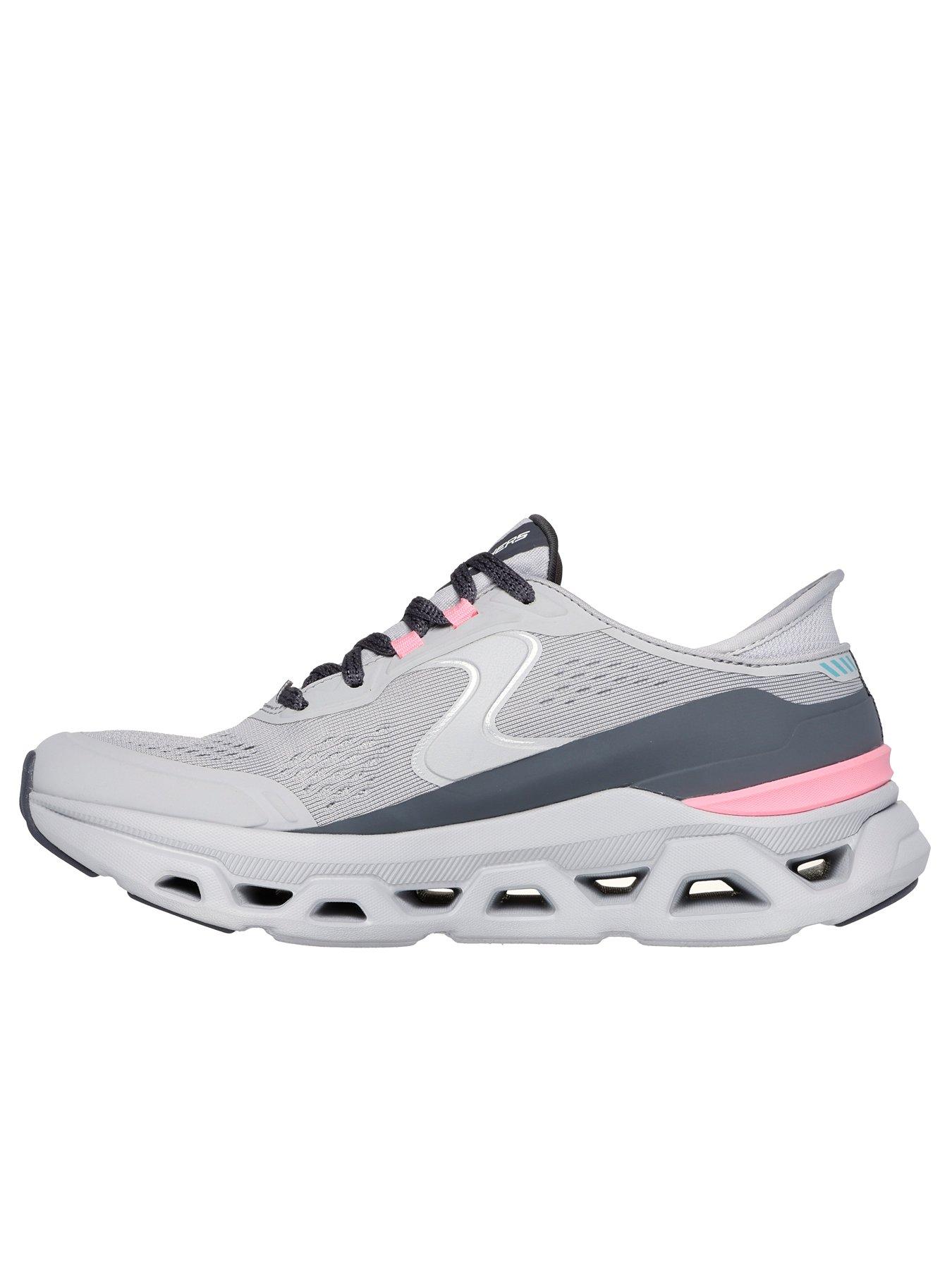 Image 5 of 5 of Skechers Glide-step Altus Lace-up Slip-in Trainer - Grey /mesh/pink Trim