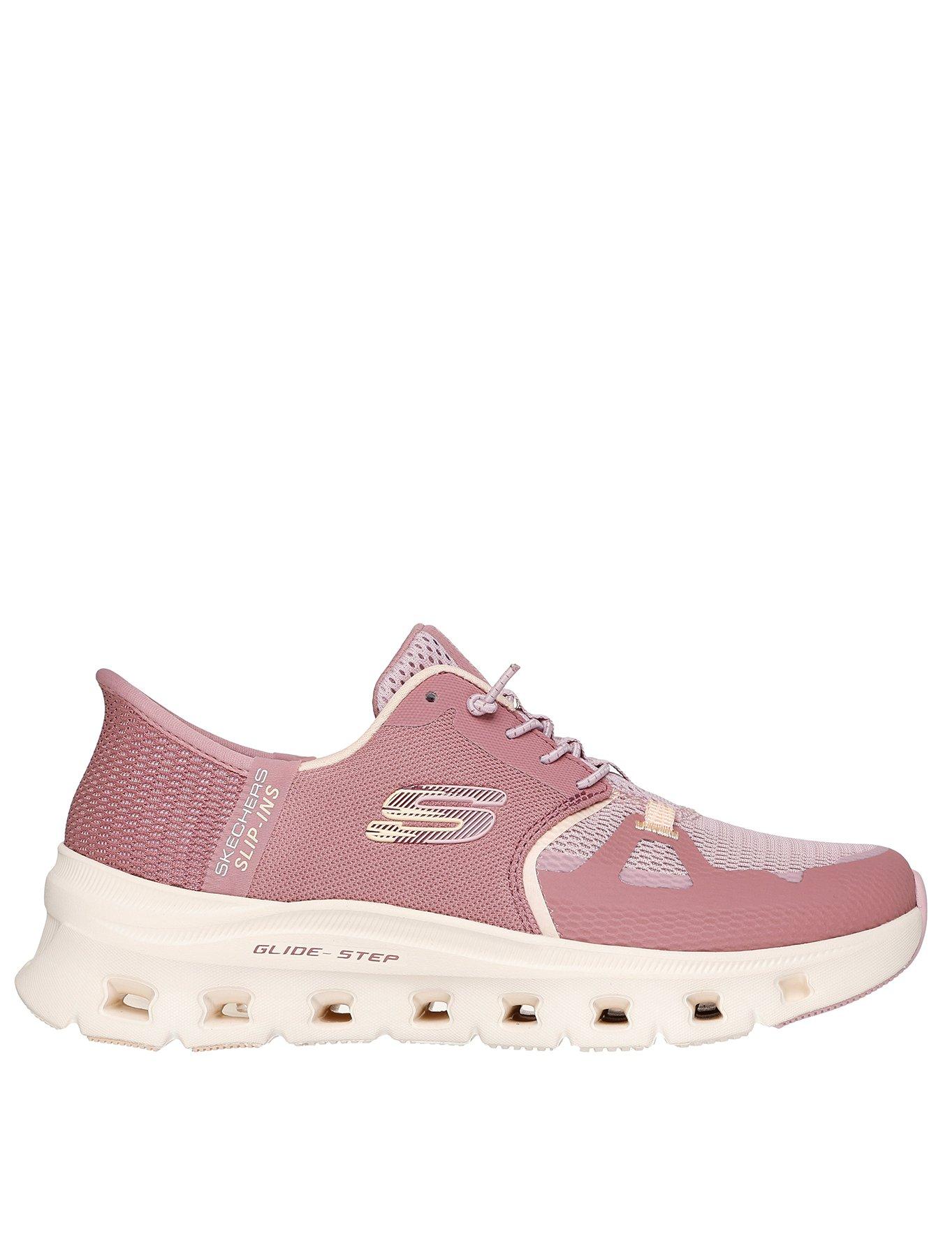 Image 1 of 5 of Skechers Glide-Step Pro Mesh Bungee Slip-Ins - Dark Mauve Mesh/Light Mauve Trim