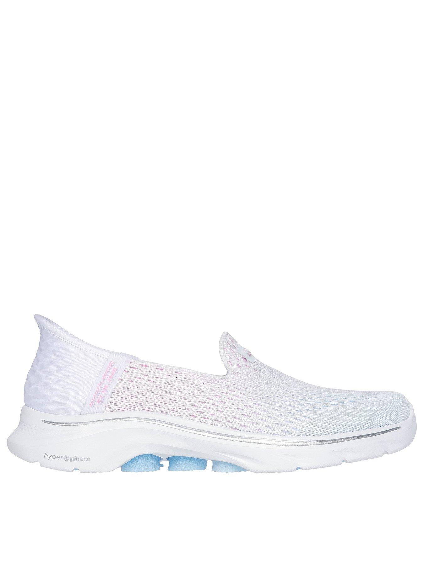 undefined Go Walk 7 Multicolored Engineered Ombre Mesh Slip On - White