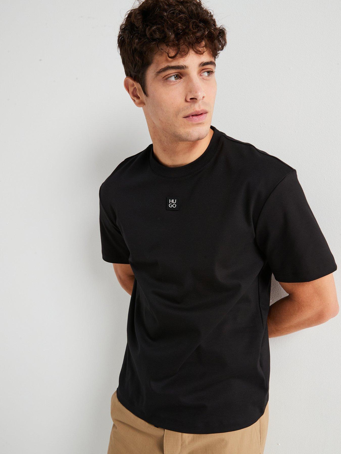 undefined Dalile Regular Fit Centre Stacked Logo T-Shirt - Black