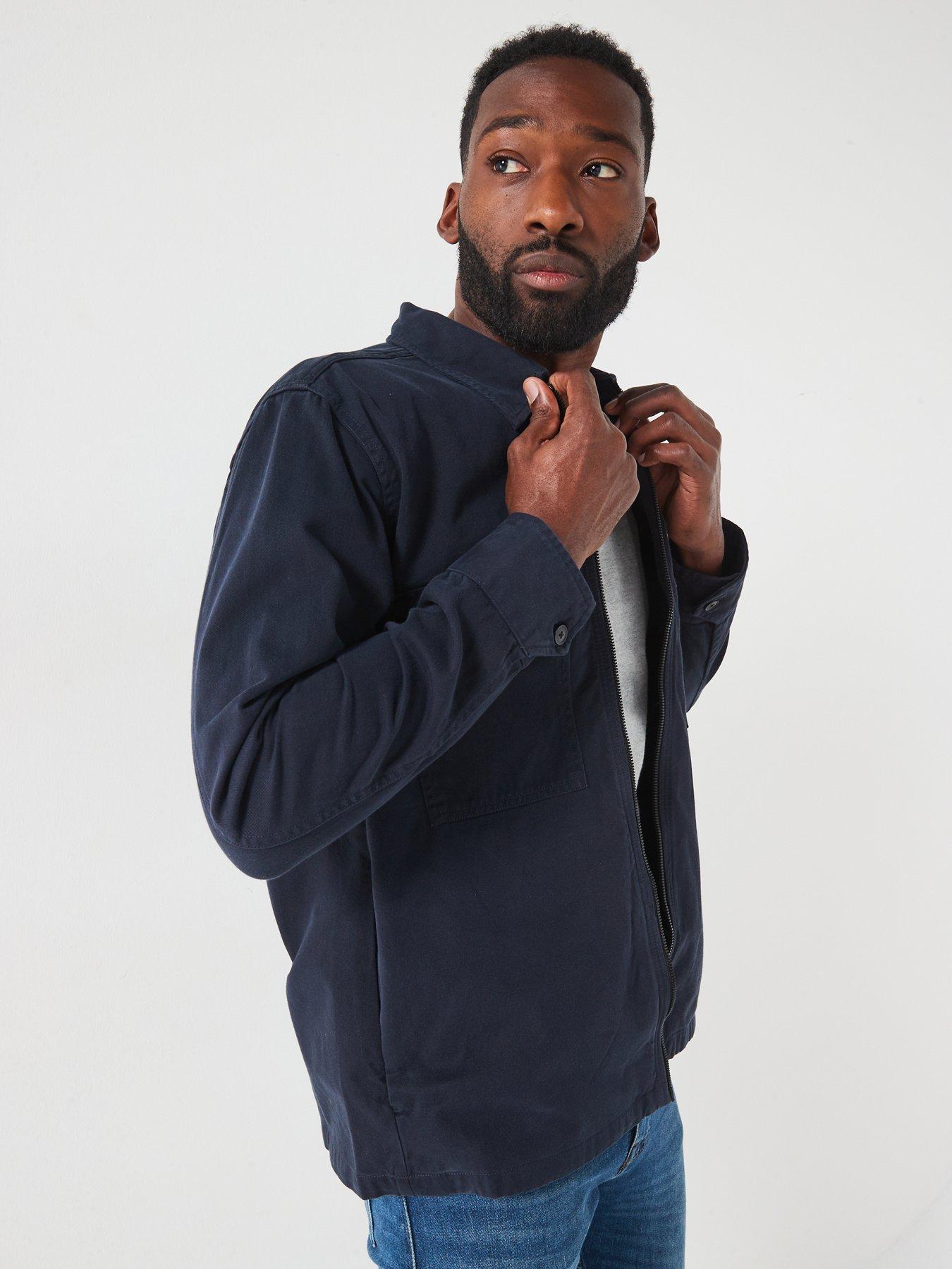 Image 5 of 6 of BOSS Lovel-Zip_15_M Oversized Fit Zip Overshirt - Dark Blue
