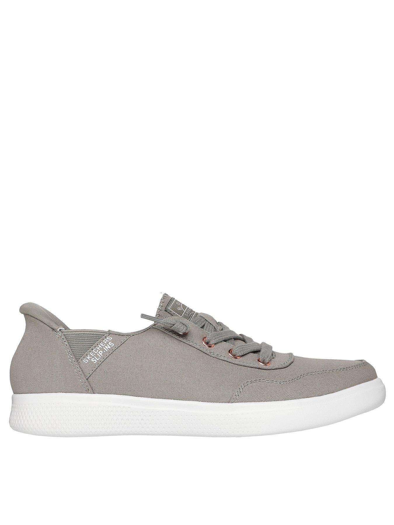 undefined Skip Cute Slip-in Faux Lace Trainer - Olive Canvas